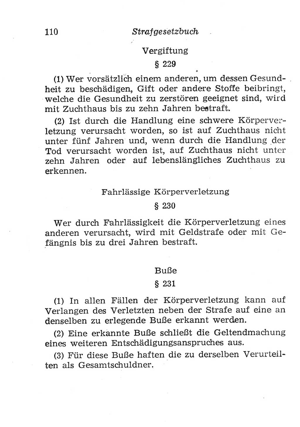 Strafgesetzbuch (StGB) und andere Strafgesetze [Deutsche Demokratische Republik (DDR)] 1957, Seite 110 (StGB Strafges. DDR 1957, S. 110)