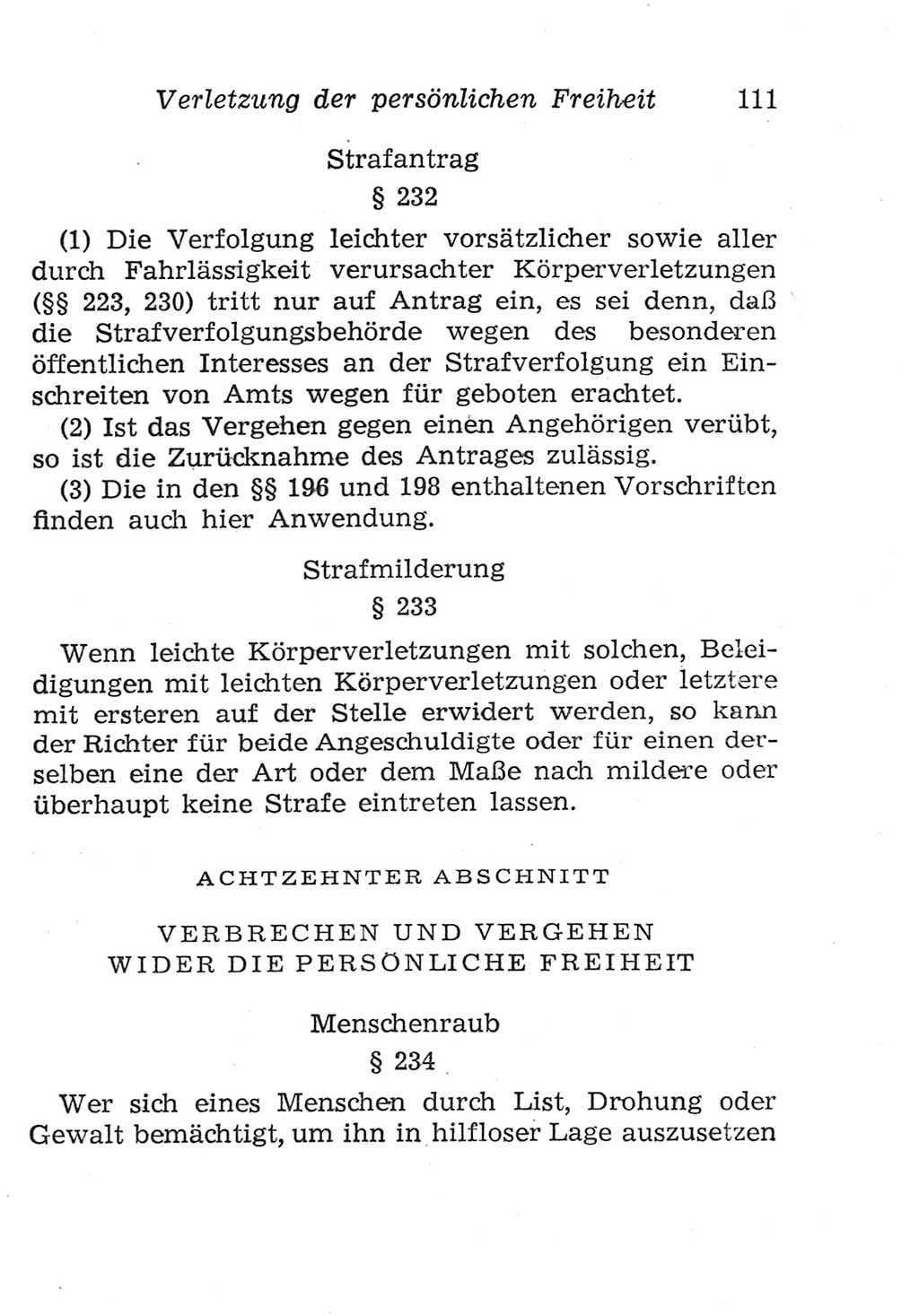 Strafgesetzbuch (StGB) und andere Strafgesetze [Deutsche Demokratische Republik (DDR)] 1957, Seite 111 (StGB Strafges. DDR 1957, S. 111)