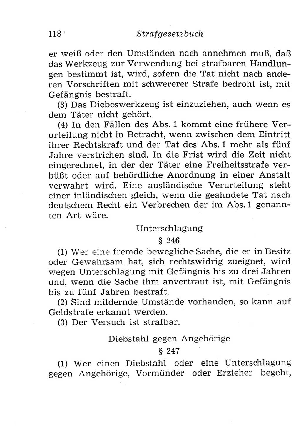 Strafgesetzbuch (StGB) und andere Strafgesetze [Deutsche Demokratische Republik (DDR)] 1957, Seite 118 (StGB Strafges. DDR 1957, S. 118)