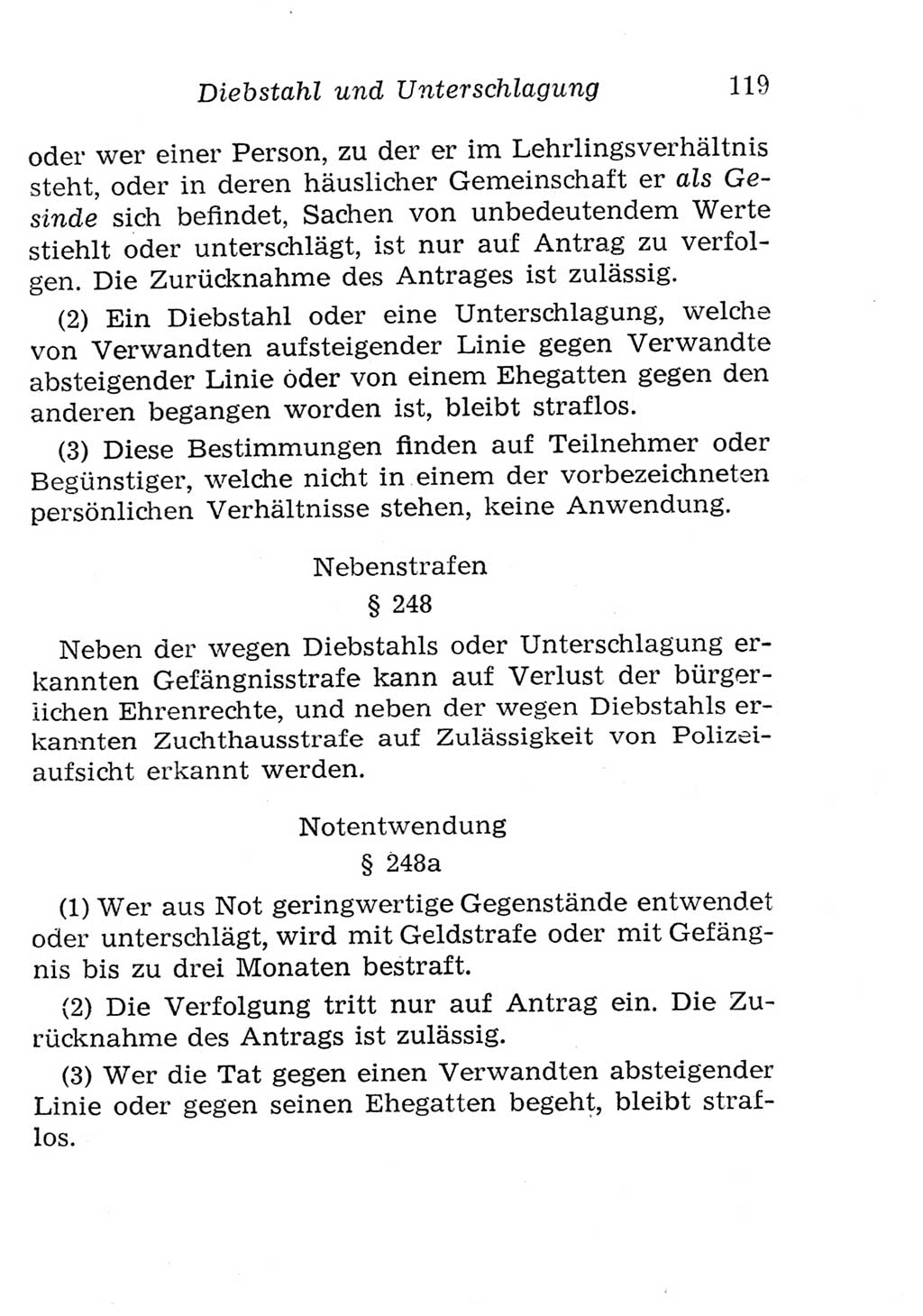 Strafgesetzbuch (StGB) und andere Strafgesetze [Deutsche Demokratische Republik (DDR)] 1957, Seite 119 (StGB Strafges. DDR 1957, S. 119)