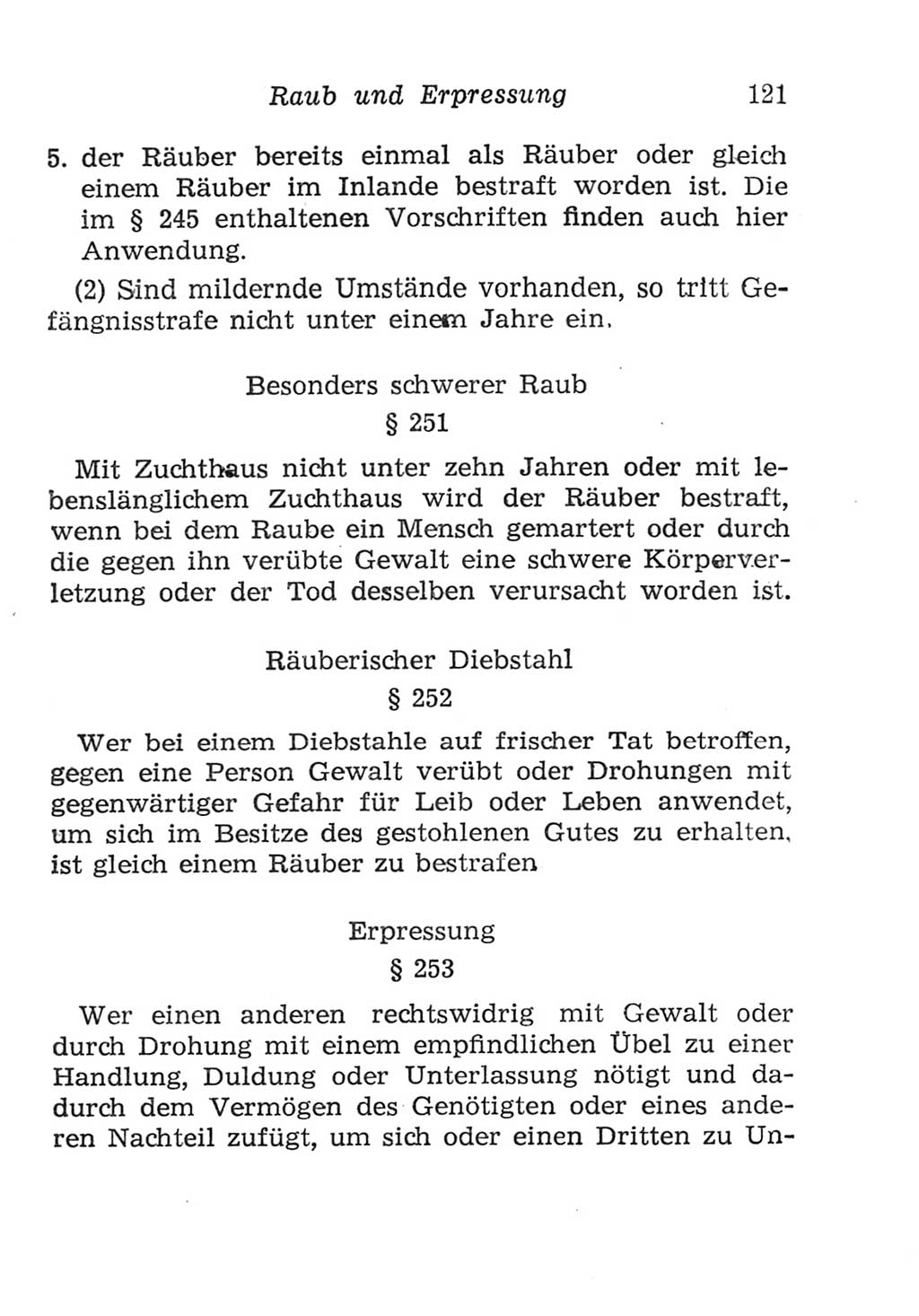Strafgesetzbuch (StGB) und andere Strafgesetze [Deutsche Demokratische Republik (DDR)] 1957, Seite 121 (StGB Strafges. DDR 1957, S. 121)