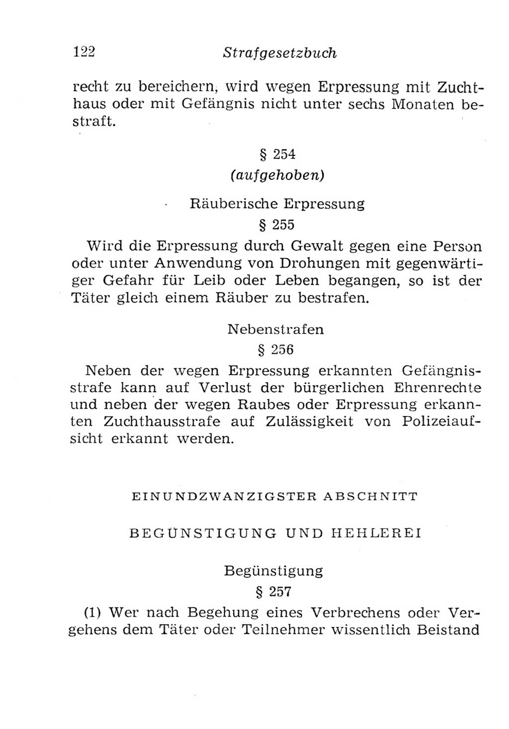 Strafgesetzbuch (StGB) und andere Strafgesetze [Deutsche Demokratische Republik (DDR)] 1957, Seite 122 (StGB Strafges. DDR 1957, S. 122)