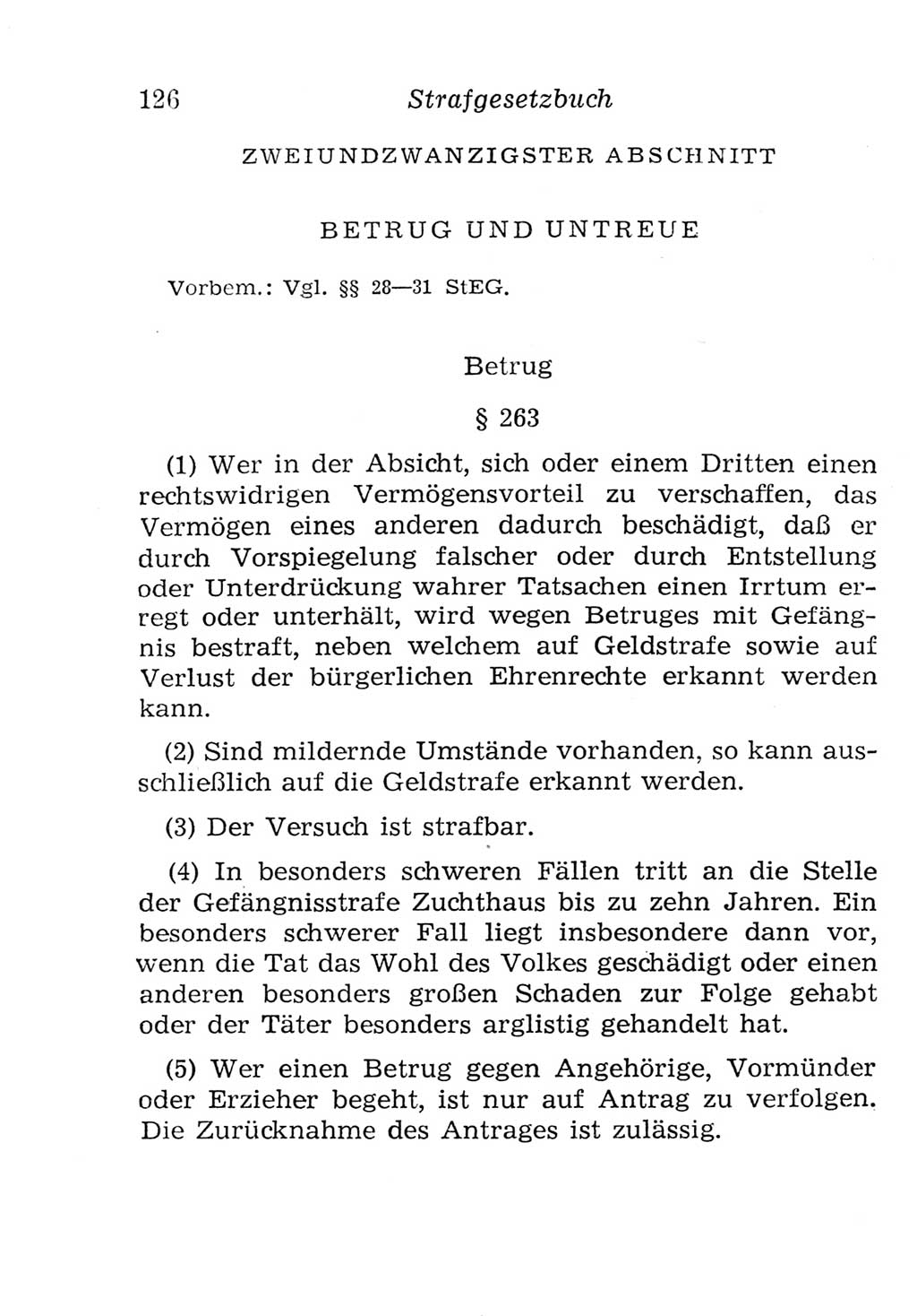 Strafgesetzbuch (StGB) und andere Strafgesetze [Deutsche Demokratische Republik (DDR)] 1957, Seite 126 (StGB Strafges. DDR 1957, S. 126)