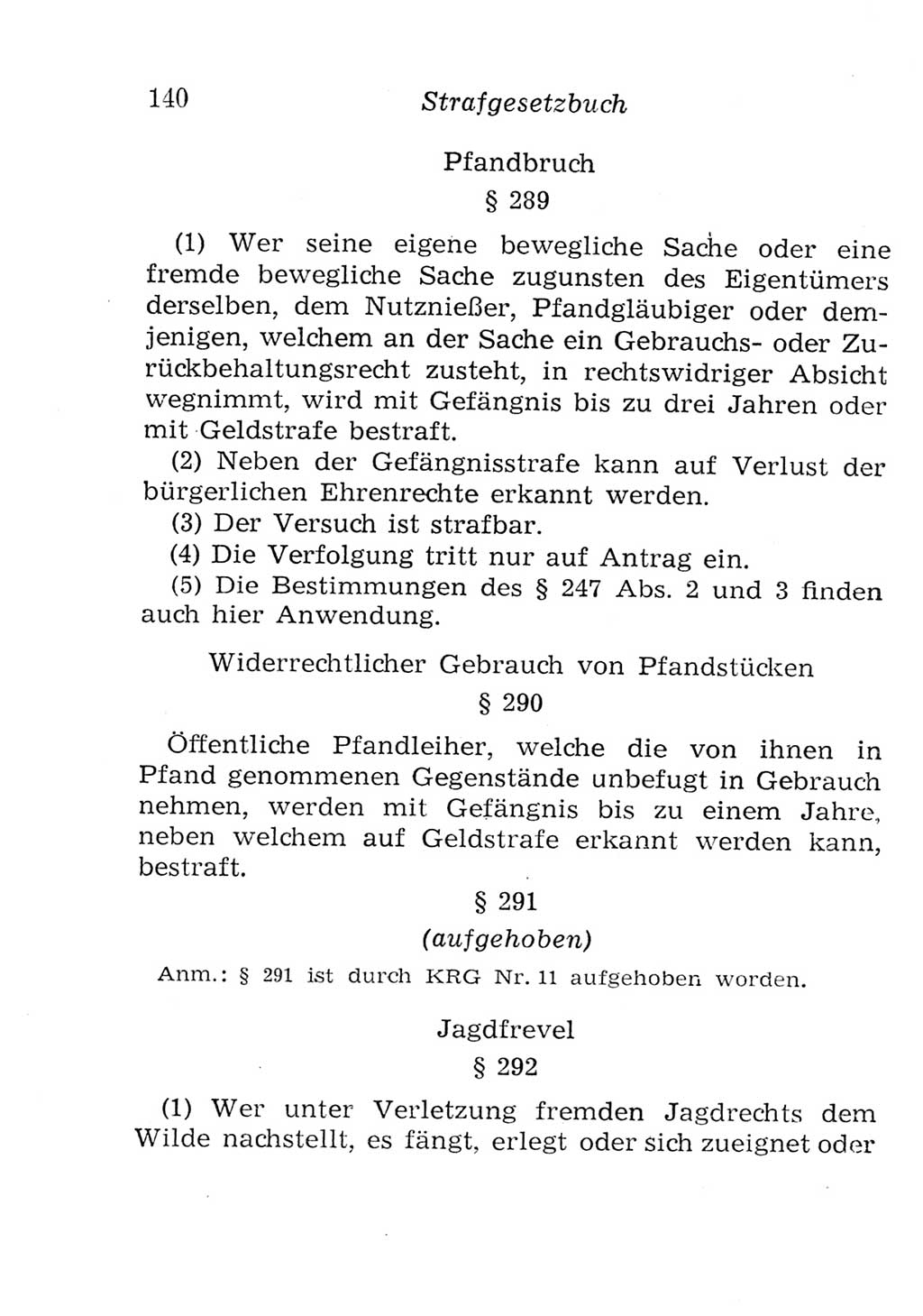 Strafgesetzbuch (StGB) und andere Strafgesetze [Deutsche Demokratische Republik (DDR)] 1957, Seite 140 (StGB Strafges. DDR 1957, S. 140)