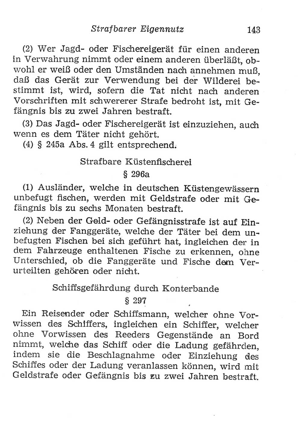 Strafgesetzbuch (StGB) und andere Strafgesetze [Deutsche Demokratische Republik (DDR)] 1957, Seite 143 (StGB Strafges. DDR 1957, S. 143)