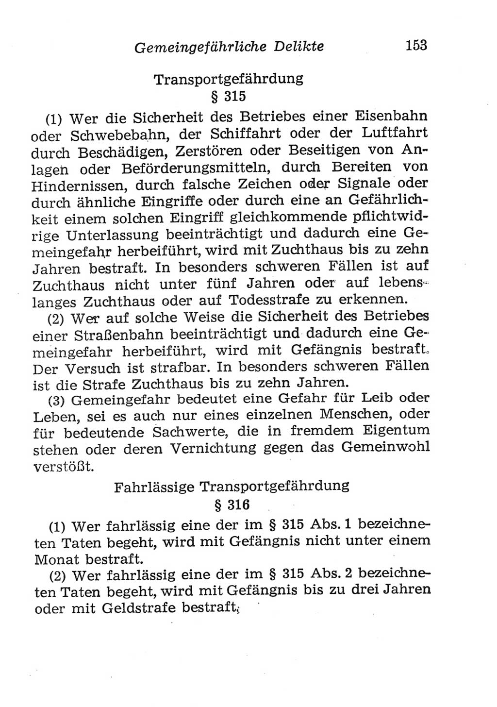 Strafgesetzbuch (StGB) und andere Strafgesetze [Deutsche Demokratische Republik (DDR)] 1957, Seite 153 (StGB Strafges. DDR 1957, S. 153)