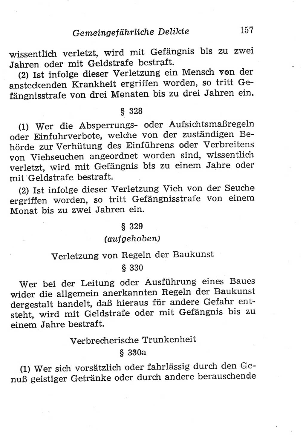 Strafgesetzbuch (StGB) und andere Strafgesetze [Deutsche Demokratische Republik (DDR)] 1957, Seite 157 (StGB Strafges. DDR 1957, S. 157)