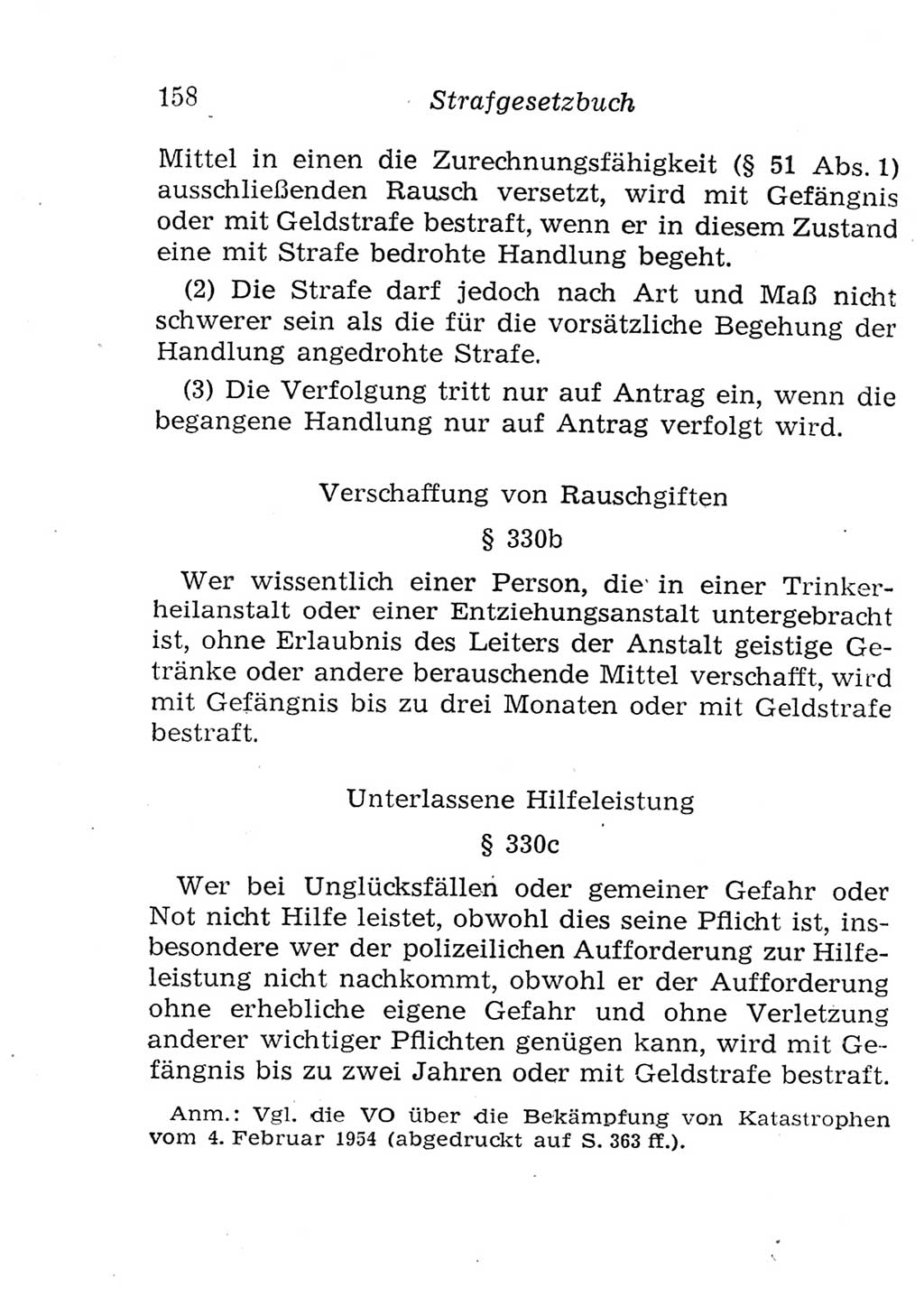 Strafgesetzbuch (StGB) und andere Strafgesetze [Deutsche Demokratische Republik (DDR)] 1957, Seite 158 (StGB Strafges. DDR 1957, S. 158)
