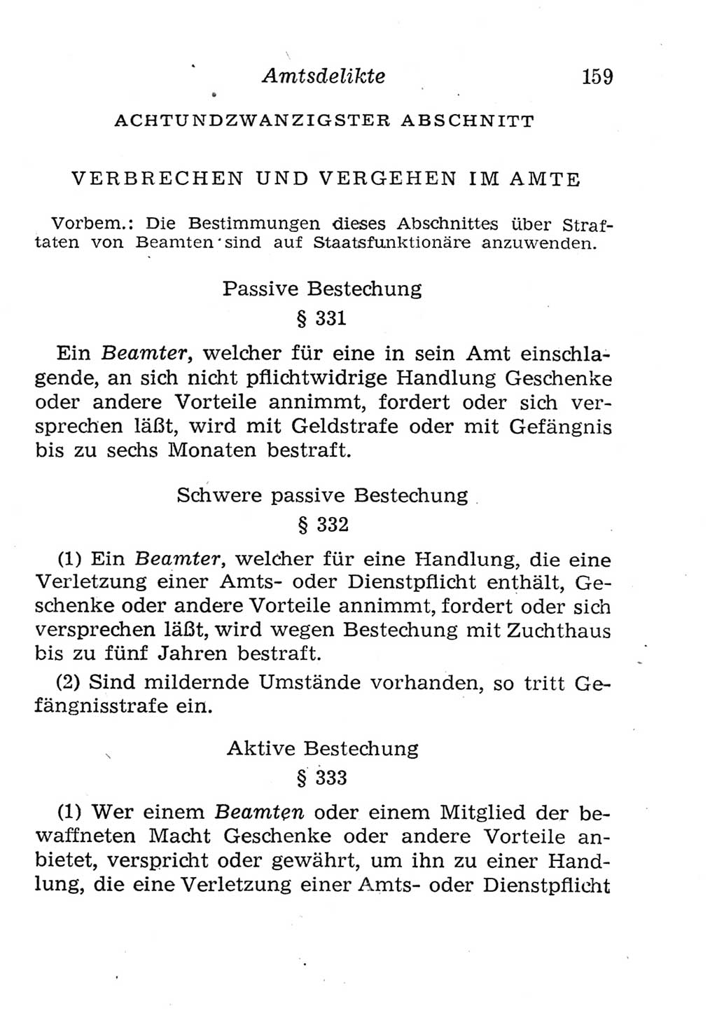 Strafgesetzbuch (StGB) und andere Strafgesetze [Deutsche Demokratische Republik (DDR)] 1957, Seite 159 (StGB Strafges. DDR 1957, S. 159)