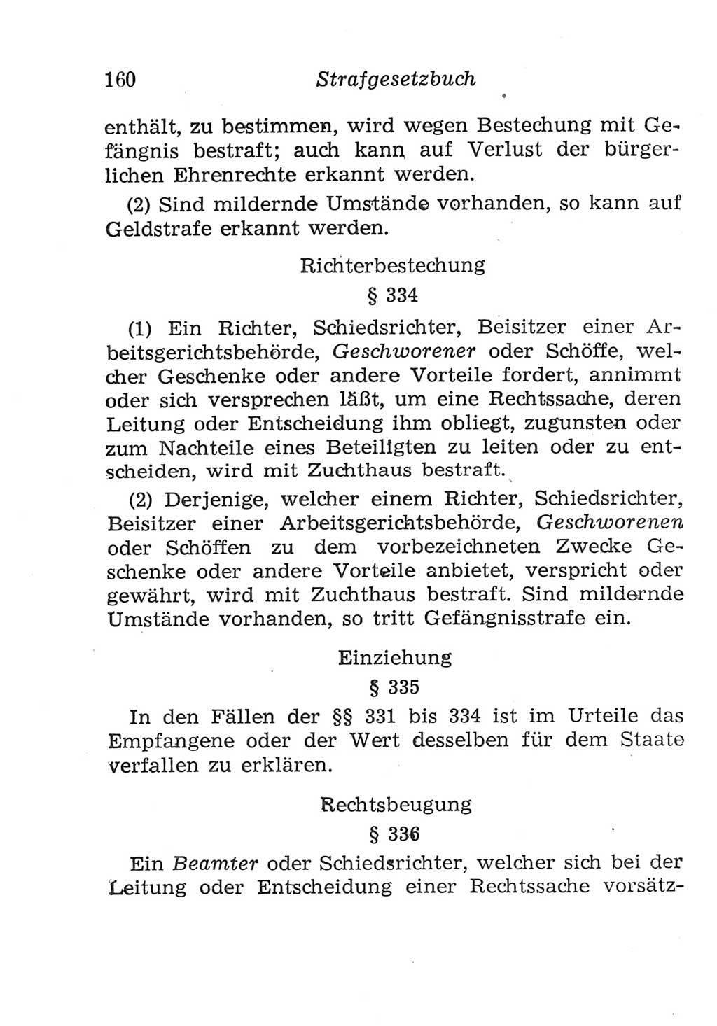 Strafgesetzbuch (StGB) und andere Strafgesetze [Deutsche Demokratische Republik (DDR)] 1957, Seite 160 (StGB Strafges. DDR 1957, S. 160)