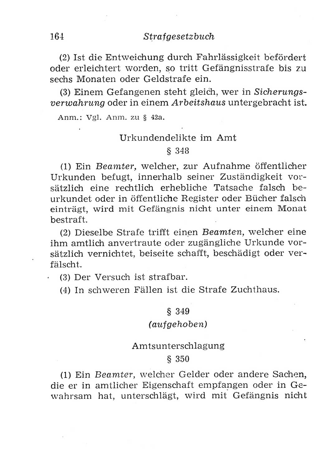Strafgesetzbuch (StGB) und andere Strafgesetze [Deutsche Demokratische Republik (DDR)] 1957, Seite 164 (StGB Strafges. DDR 1957, S. 164)