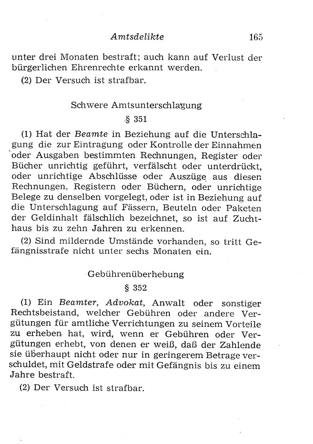 Strafgesetzbuch (StGB) und andere Strafgesetze [Deutsche Demokratische Republik (DDR)] 1957, Seite 165 (StGB Strafges. DDR 1957, S. 165)