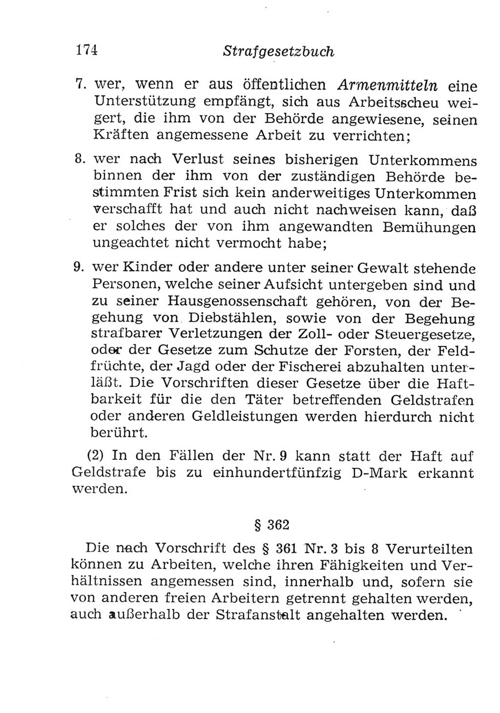 Strafgesetzbuch (StGB) und andere Strafgesetze [Deutsche Demokratische Republik (DDR)] 1957, Seite 174 (StGB Strafges. DDR 1957, S. 174)