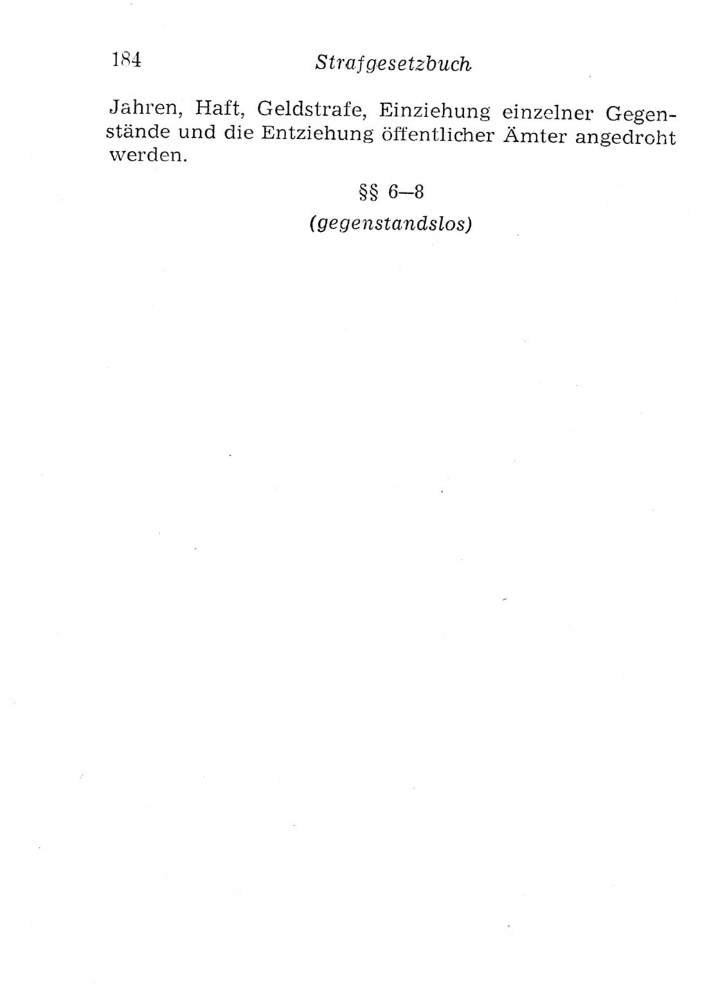 Strafgesetzbuch (StGB) und andere Strafgesetze [Deutsche Demokratische Republik (DDR)] 1957, Seite 184 (StGB Strafges. DDR 1957, S. 184)