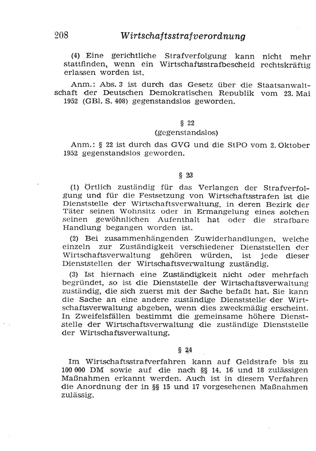 Strafgesetzbuch (StGB) und andere Strafgesetze [Deutsche Demokratische Republik (DDR)] 1957, Seite 208 (StGB Strafges. DDR 1957, S. 208)
