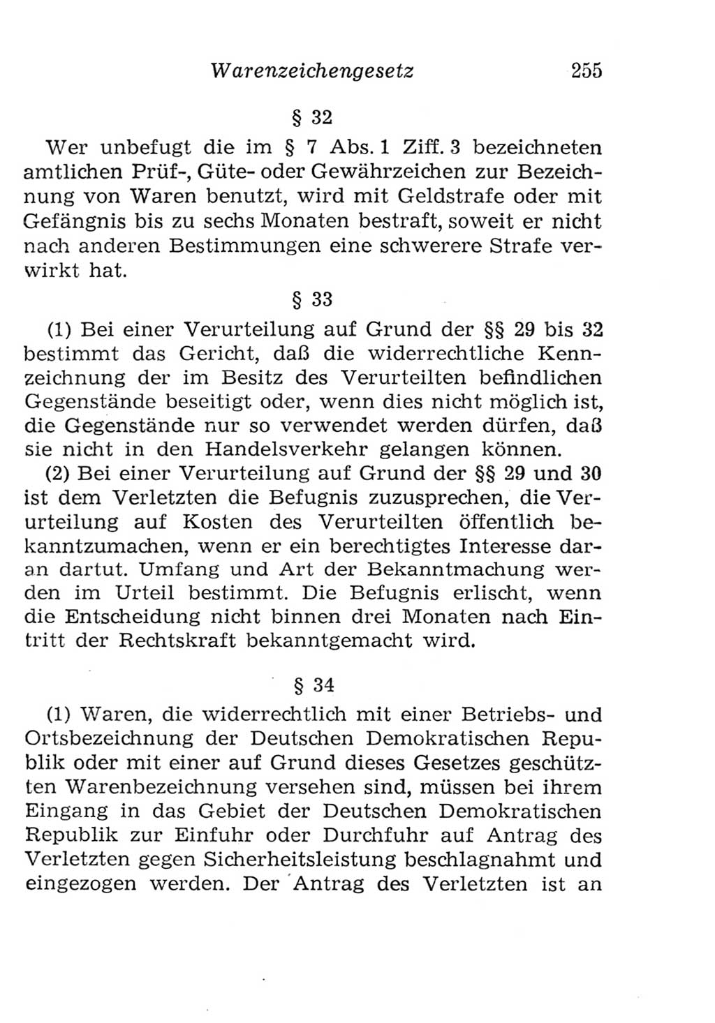 Strafgesetzbuch (StGB) und andere Strafgesetze [Deutsche Demokratische Republik (DDR)] 1957, Seite 255 (StGB Strafges. DDR 1957, S. 255)