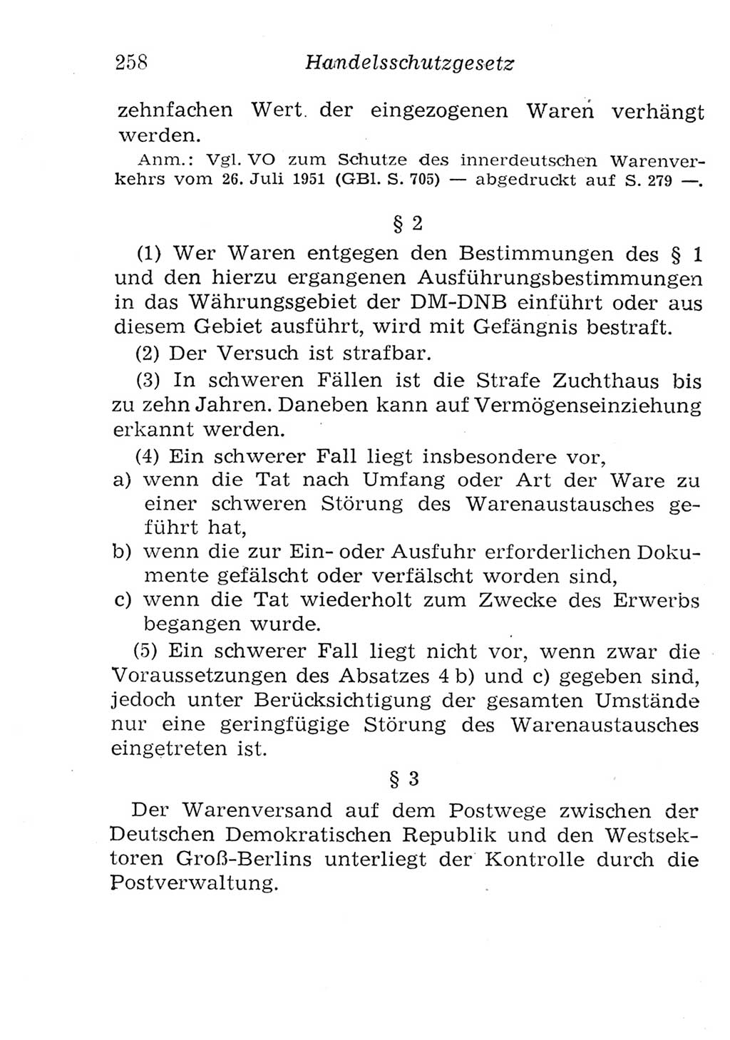 Strafgesetzbuch (StGB) und andere Strafgesetze [Deutsche Demokratische Republik (DDR)] 1957, Seite 258 (StGB Strafges. DDR 1957, S. 258)