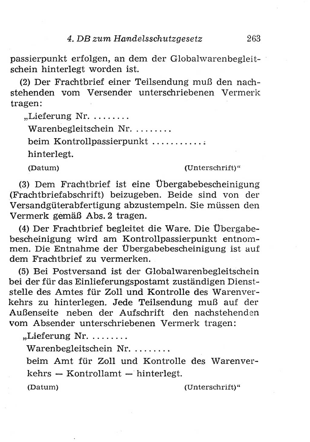 Strafgesetzbuch (StGB) und andere Strafgesetze [Deutsche Demokratische Republik (DDR)] 1957, Seite 263 (StGB Strafges. DDR 1957, S. 263)