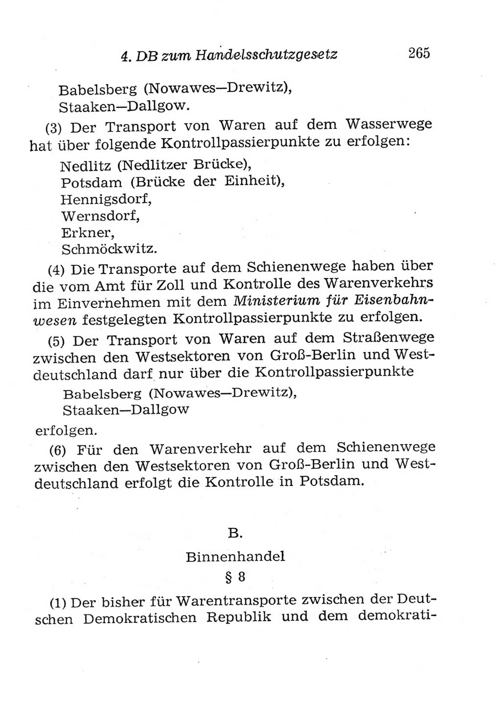 Strafgesetzbuch (StGB) und andere Strafgesetze [Deutsche Demokratische Republik (DDR)] 1957, Seite 265 (StGB Strafges. DDR 1957, S. 265)