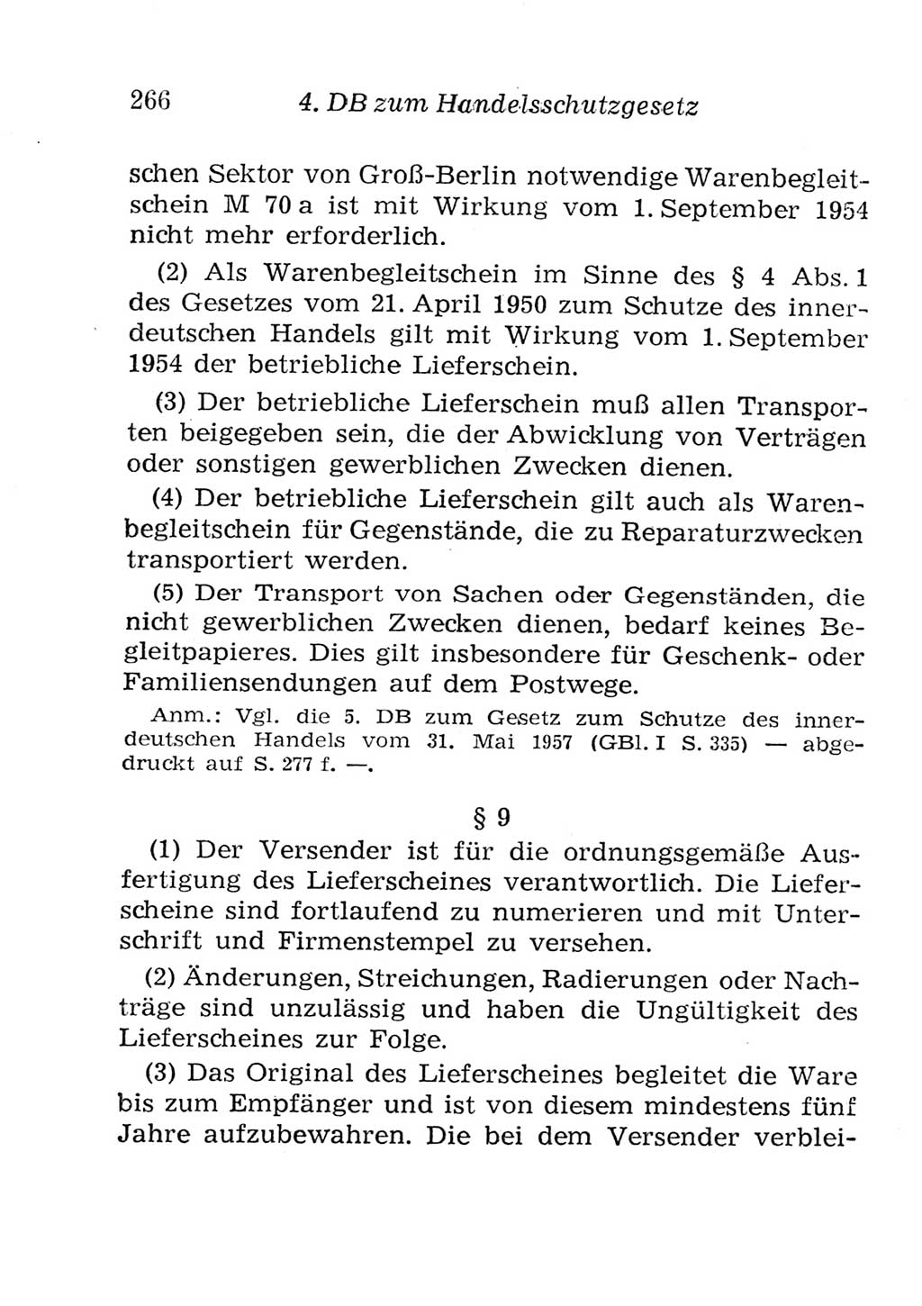Strafgesetzbuch (StGB) und andere Strafgesetze [Deutsche Demokratische Republik (DDR)] 1957, Seite 266 (StGB Strafges. DDR 1957, S. 266)