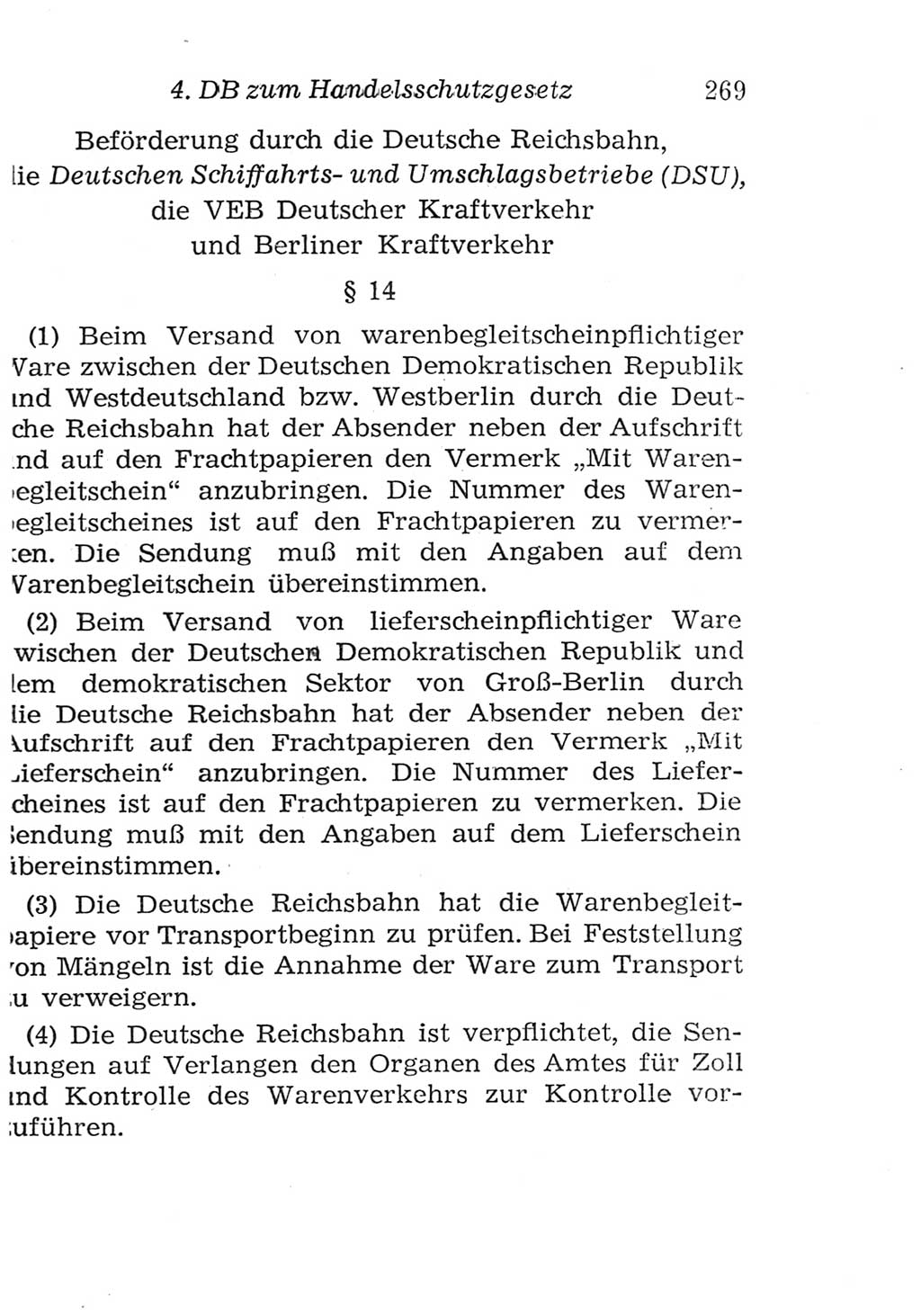 Strafgesetzbuch (StGB) und andere Strafgesetze [Deutsche Demokratische Republik (DDR)] 1957, Seite 269 (StGB Strafges. DDR 1957, S. 269)