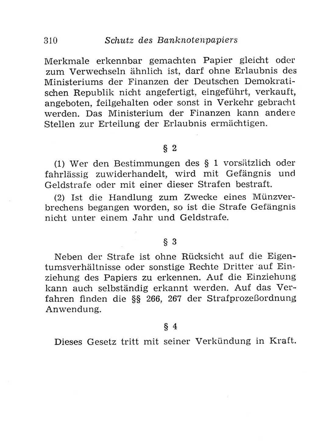 Strafgesetzbuch (StGB) und andere Strafgesetze [Deutsche Demokratische Republik (DDR)] 1957, Seite 310 (StGB Strafges. DDR 1957, S. 310)