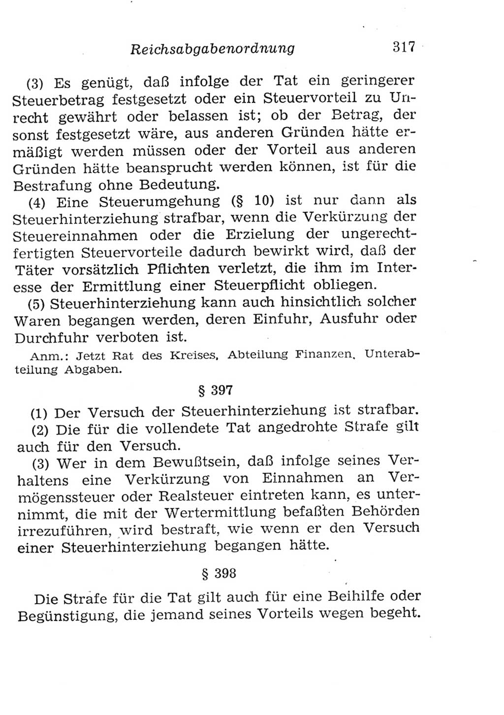 Strafgesetzbuch (StGB) und andere Strafgesetze [Deutsche Demokratische Republik (DDR)] 1957, Seite 317 (StGB Strafges. DDR 1957, S. 317)