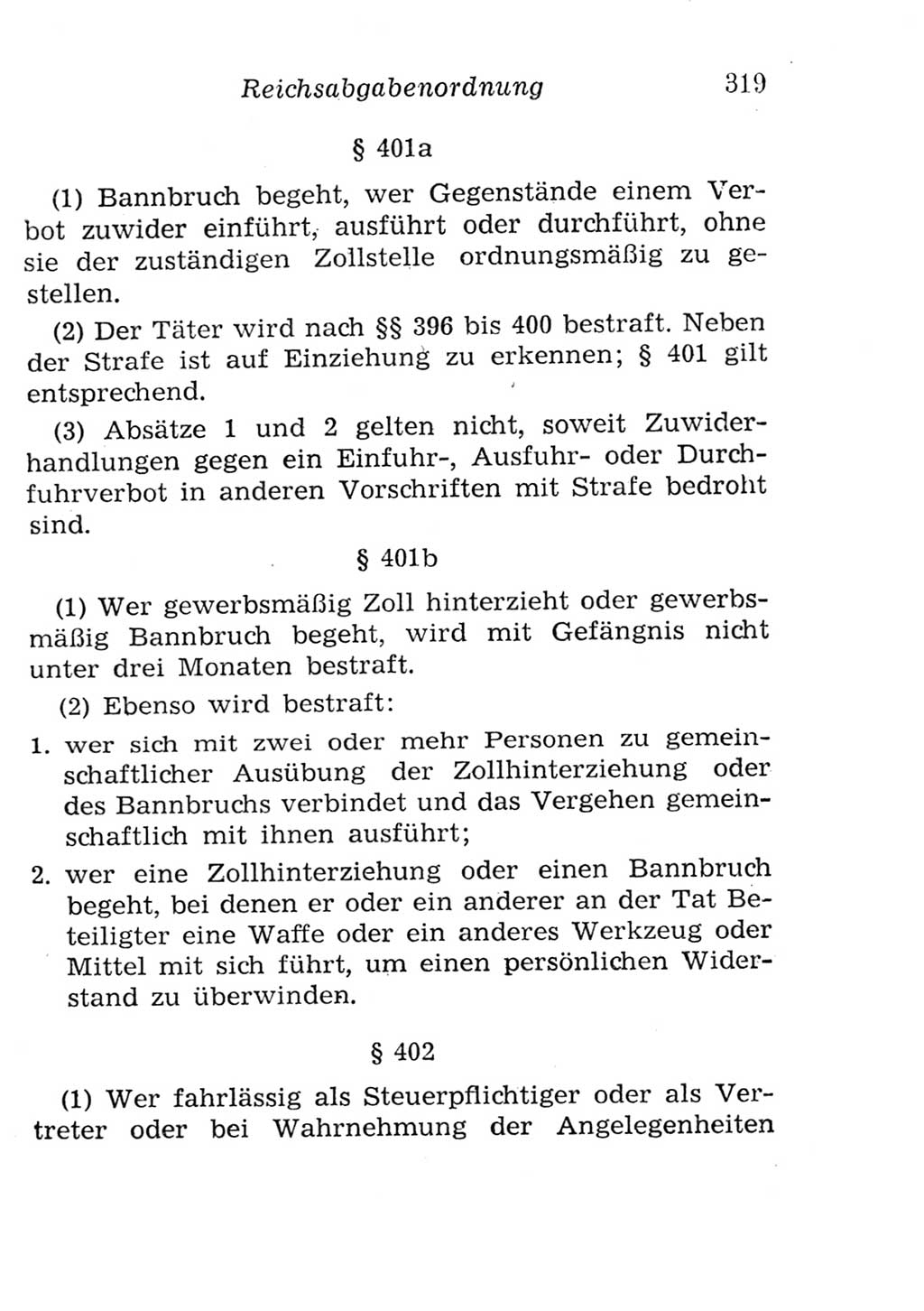 Strafgesetzbuch (StGB) und andere Strafgesetze [Deutsche Demokratische Republik (DDR)] 1957, Seite 319 (StGB Strafges. DDR 1957, S. 319)