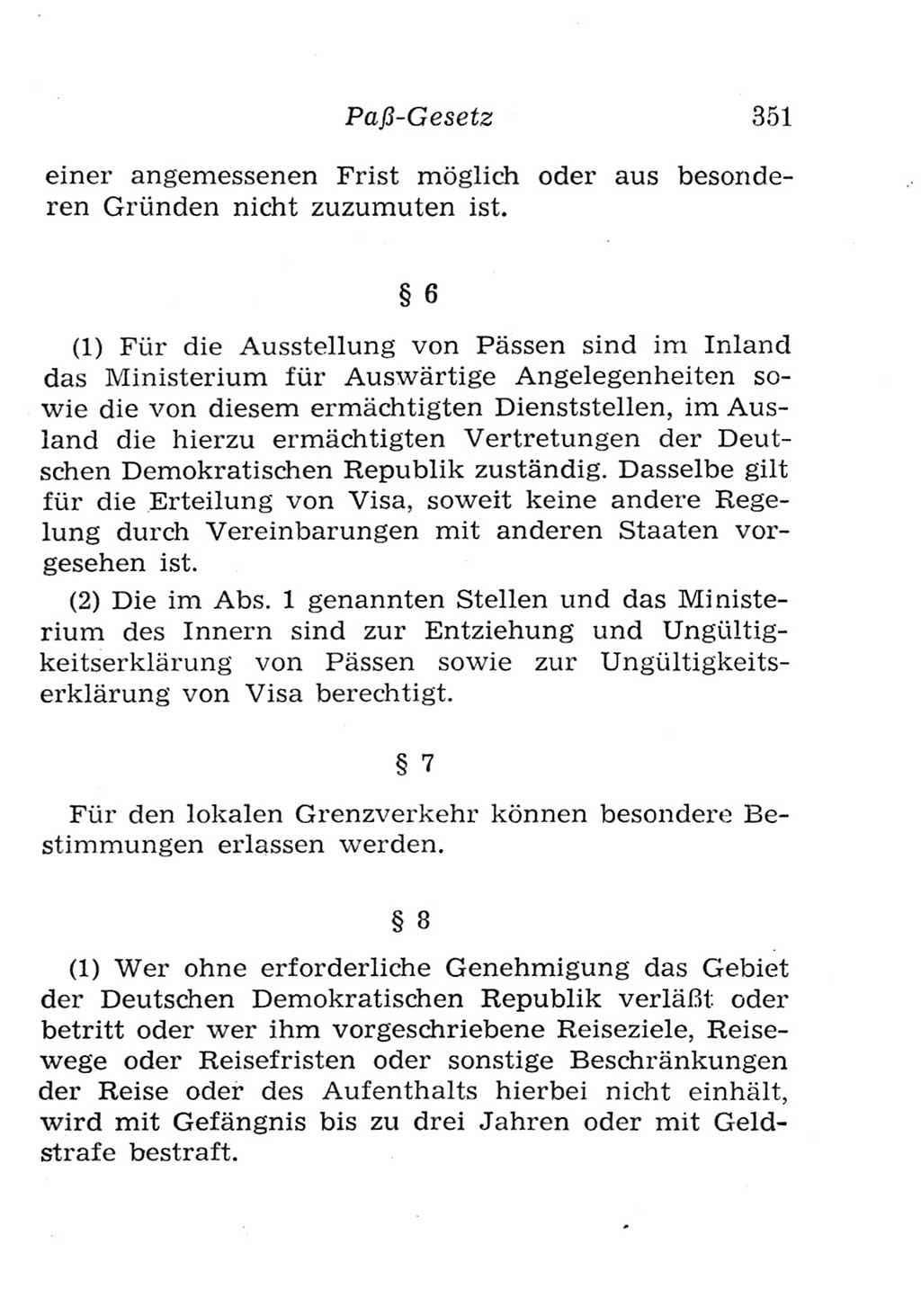 Strafgesetzbuch (StGB) und andere Strafgesetze [Deutsche Demokratische Republik (DDR)] 1957, Seite 351 (StGB Strafges. DDR 1957, S. 351)