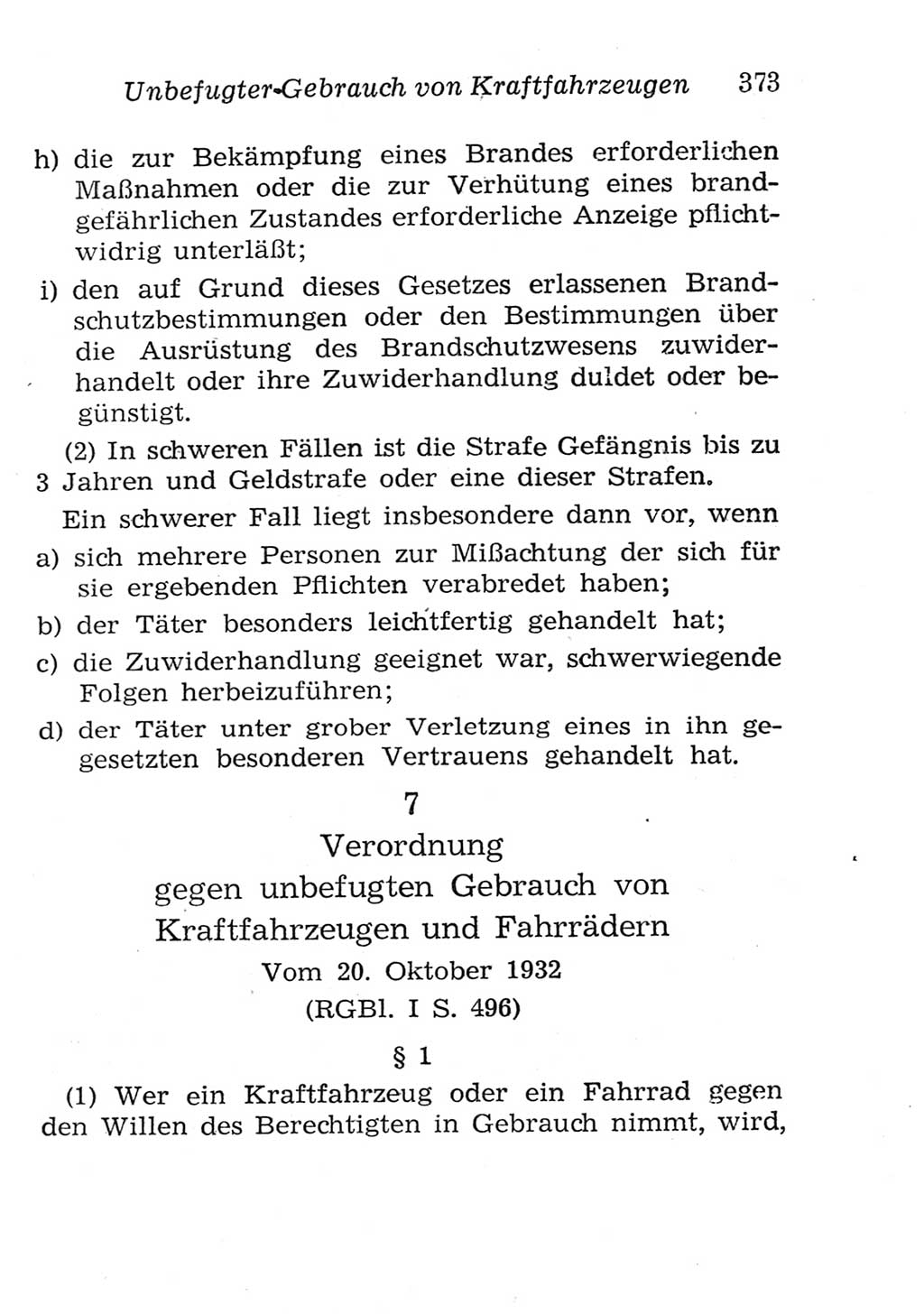 Strafgesetzbuch (StGB) und andere Strafgesetze [Deutsche Demokratische Republik (DDR)] 1957, Seite 373 (StGB Strafges. DDR 1957, S. 373)