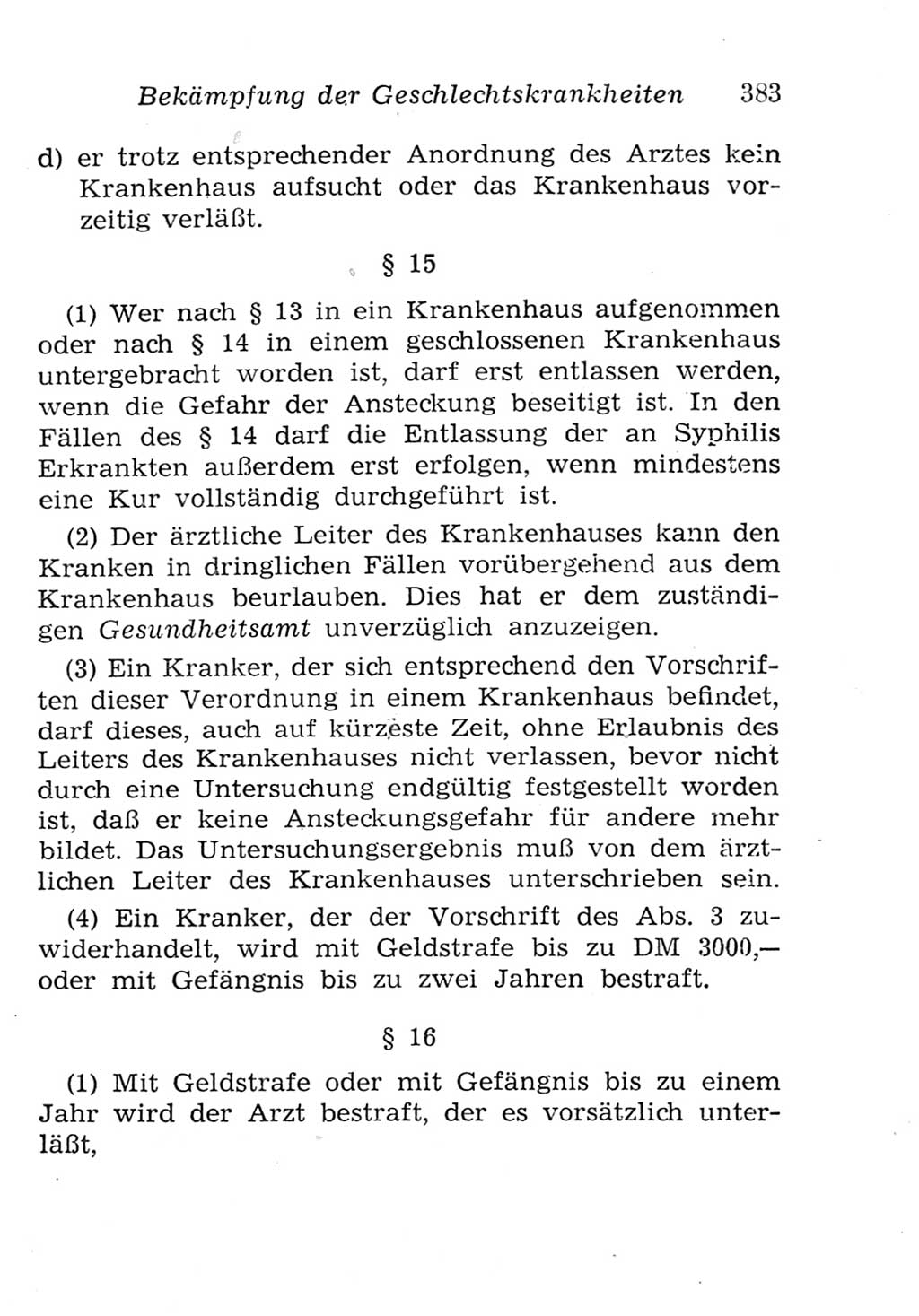 Strafgesetzbuch (StGB) und andere Strafgesetze [Deutsche Demokratische Republik (DDR)] 1957, Seite 383 (StGB Strafges. DDR 1957, S. 383)