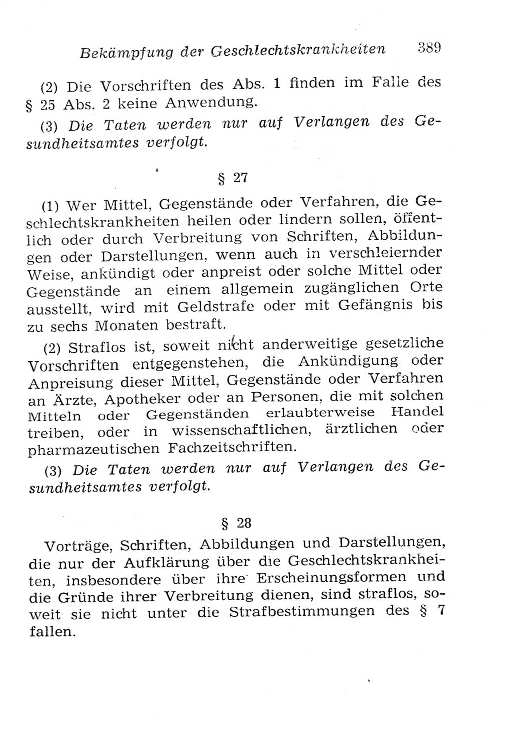 Strafgesetzbuch (StGB) und andere Strafgesetze [Deutsche Demokratische Republik (DDR)] 1957, Seite 389 (StGB Strafges. DDR 1957, S. 389)