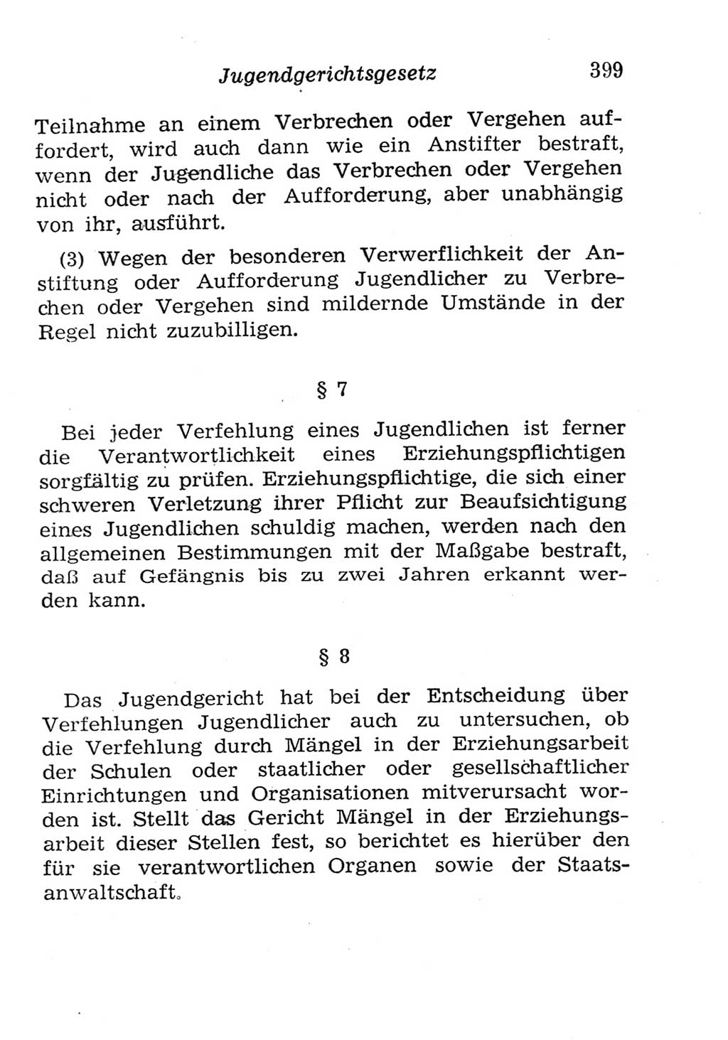 Strafgesetzbuch (StGB) und andere Strafgesetze [Deutsche Demokratische Republik (DDR)] 1957, Seite 399 (StGB Strafges. DDR 1957, S. 399)
