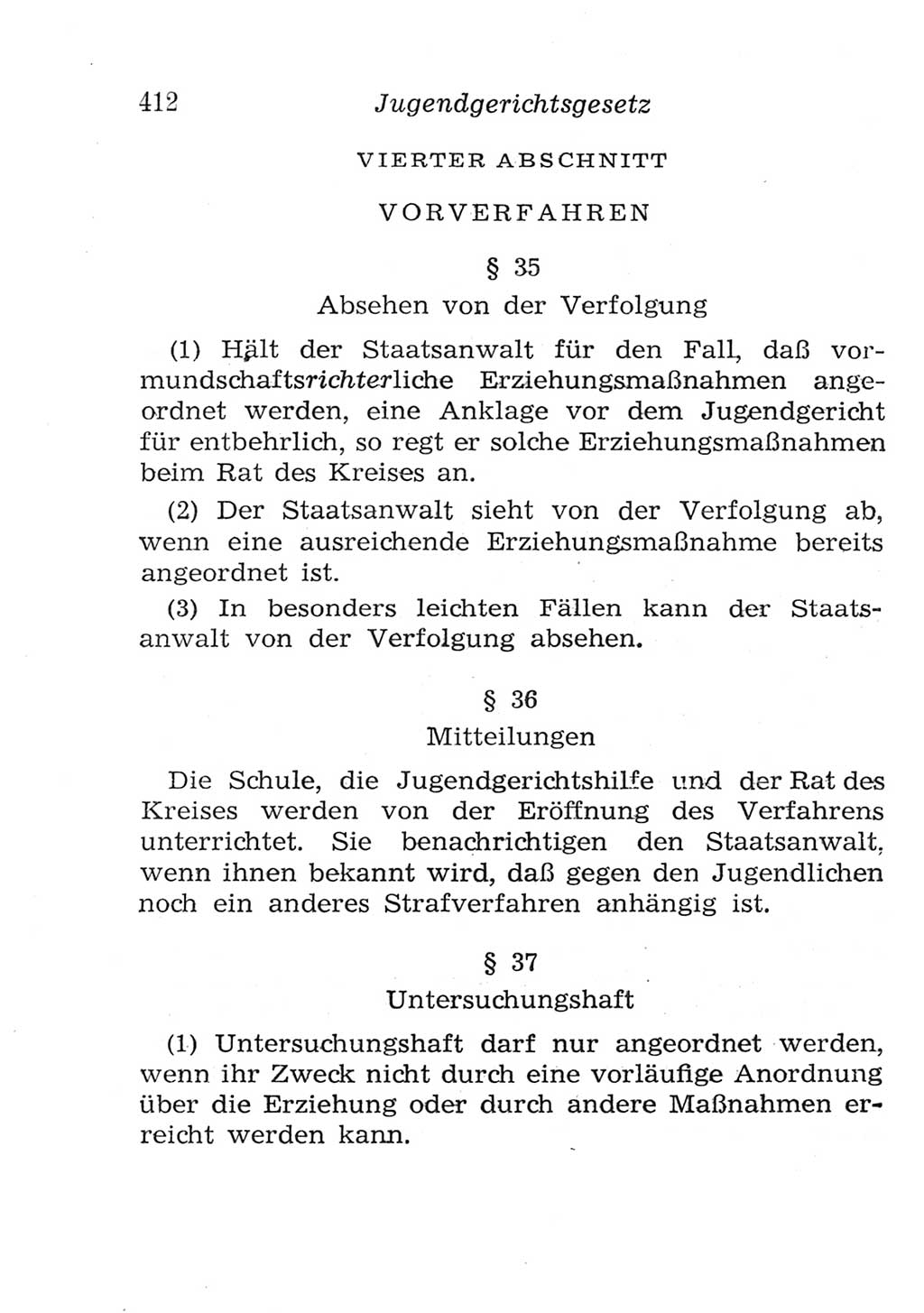 Strafgesetzbuch (StGB) und andere Strafgesetze [Deutsche Demokratische Republik (DDR)] 1957, Seite 412 (StGB Strafges. DDR 1957, S. 412)