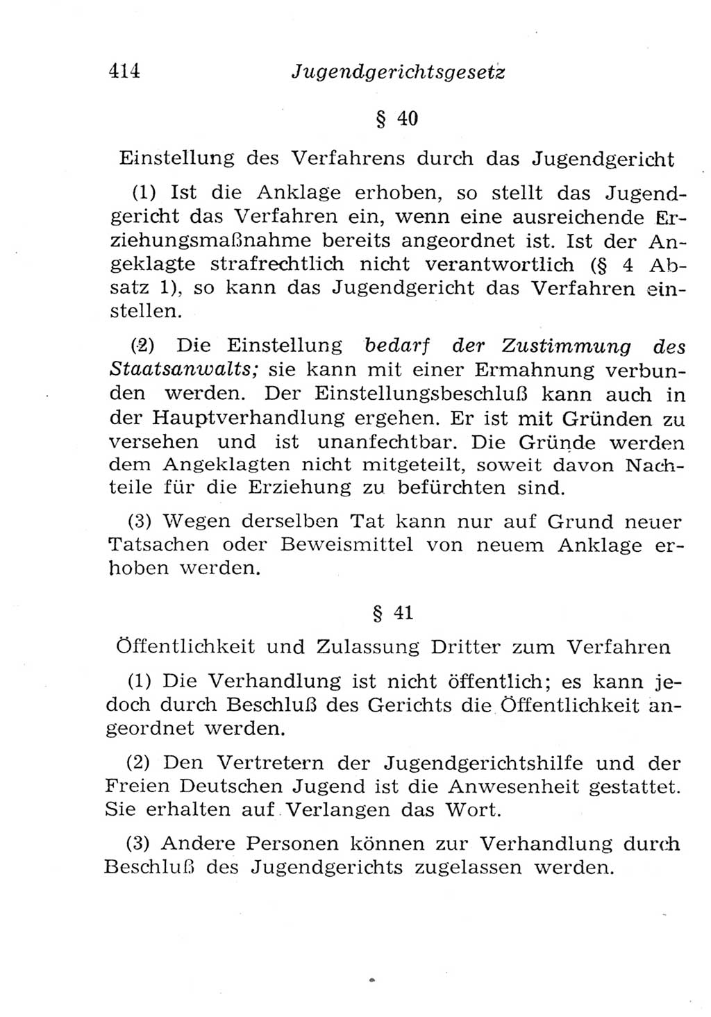 Strafgesetzbuch (StGB) und andere Strafgesetze [Deutsche Demokratische Republik (DDR)] 1957, Seite 414 (StGB Strafges. DDR 1957, S. 414)