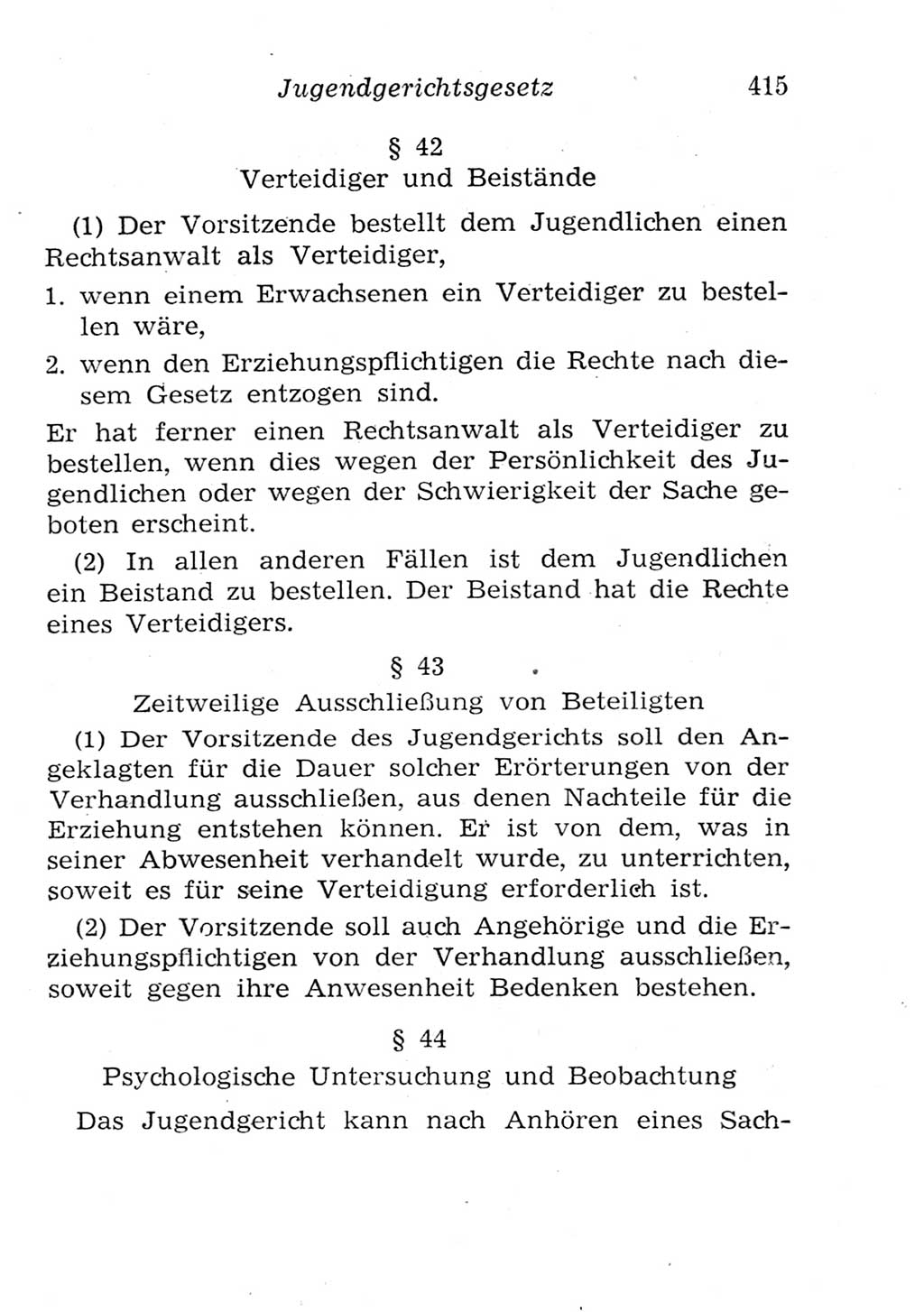 Strafgesetzbuch (StGB) und andere Strafgesetze [Deutsche Demokratische Republik (DDR)] 1957, Seite 415 (StGB Strafges. DDR 1957, S. 415)