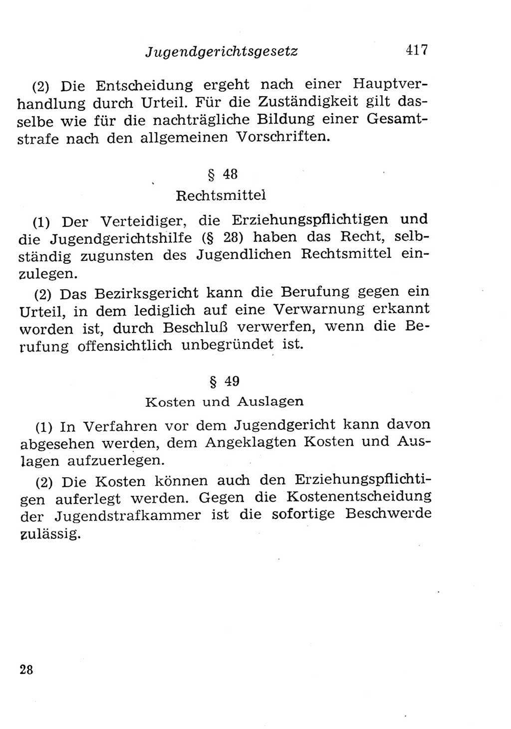 Strafgesetzbuch (StGB) und andere Strafgesetze [Deutsche Demokratische Republik (DDR)] 1957, Seite 417 (StGB Strafges. DDR 1957, S. 417)