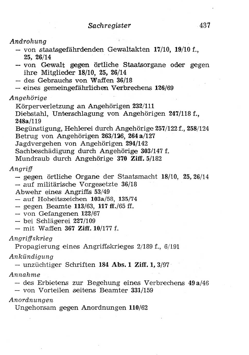 Strafgesetzbuch (StGB) und andere Strafgesetze [Deutsche Demokratische Republik (DDR)] 1957, Seite 437 (StGB Strafges. DDR 1957, S. 437)