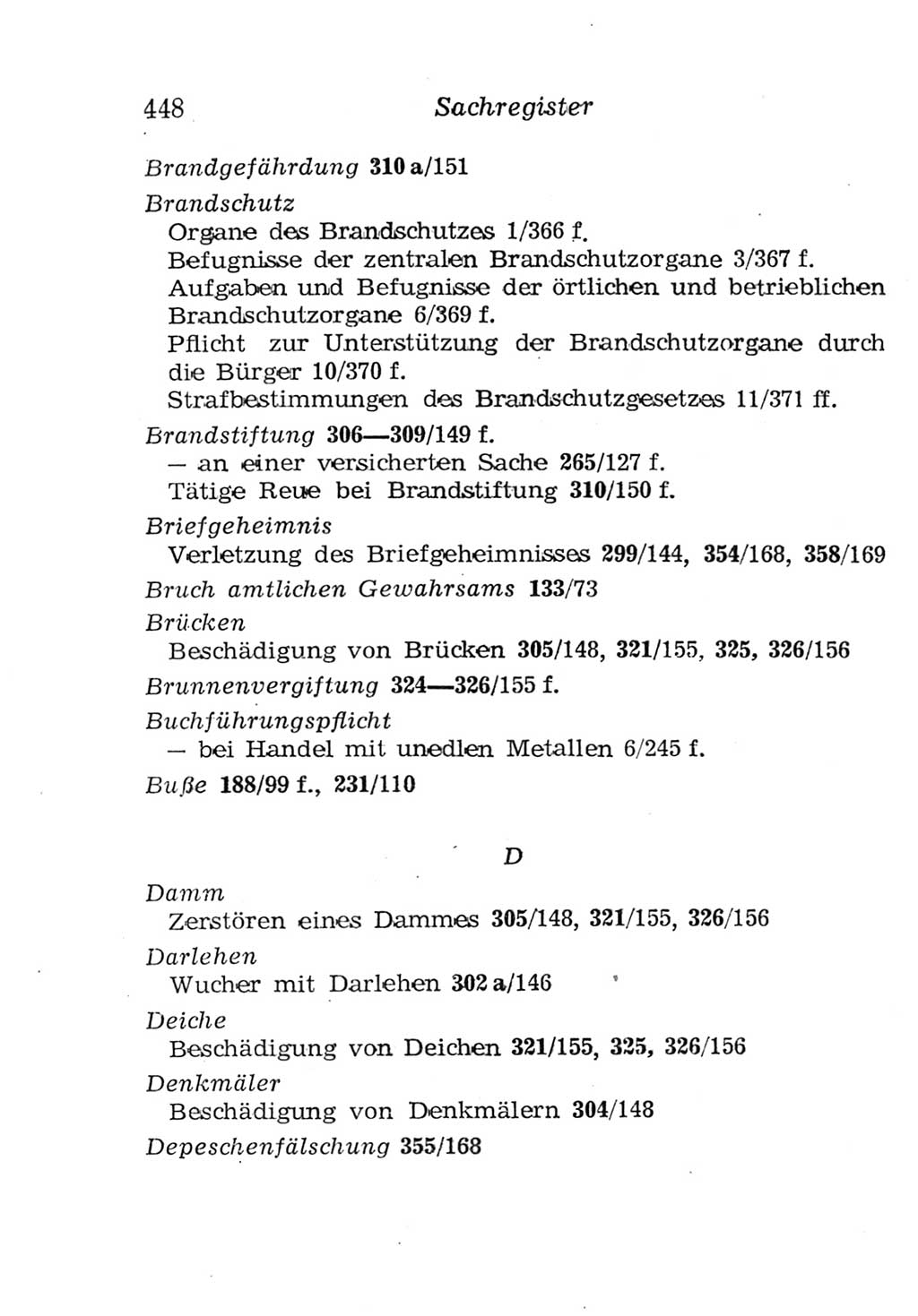 Strafgesetzbuch (StGB) und andere Strafgesetze [Deutsche Demokratische Republik (DDR)] 1957, Seite 448 (StGB Strafges. DDR 1957, S. 448)