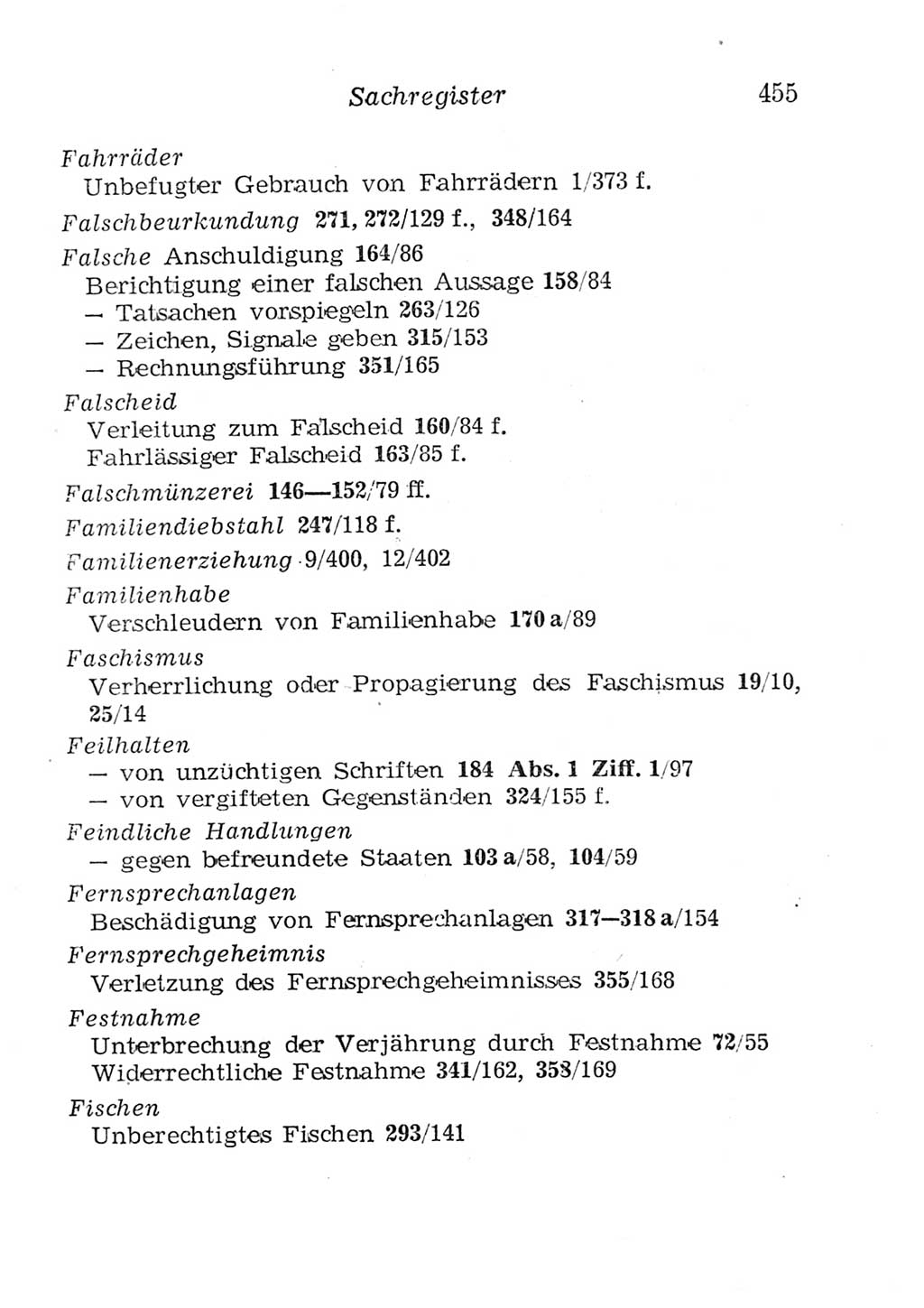 Strafgesetzbuch (StGB) und andere Strafgesetze [Deutsche Demokratische Republik (DDR)] 1957, Seite 455 (StGB Strafges. DDR 1957, S. 455)