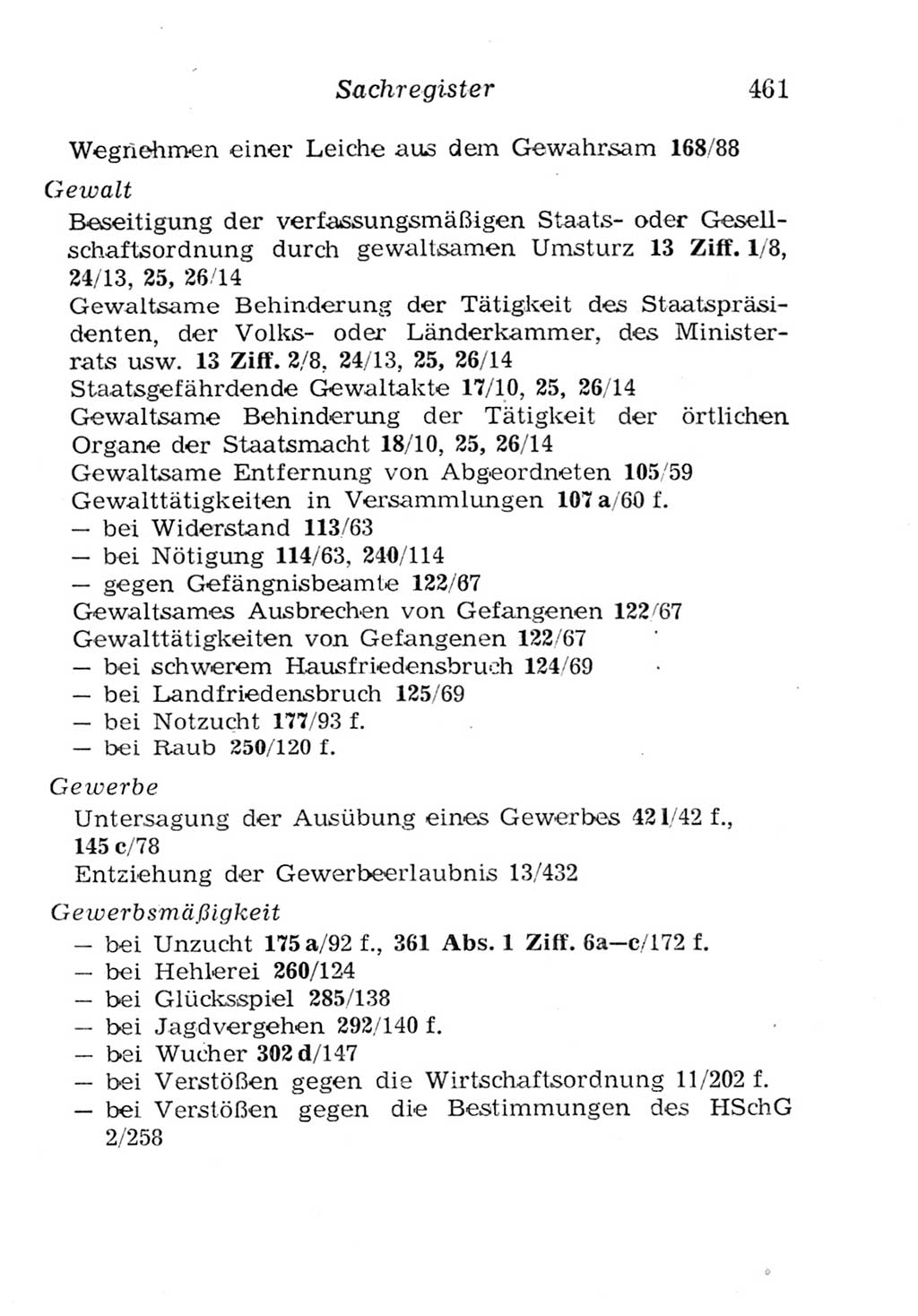 Strafgesetzbuch (StGB) und andere Strafgesetze [Deutsche Demokratische Republik (DDR)] 1957, Seite 461 (StGB Strafges. DDR 1957, S. 461)