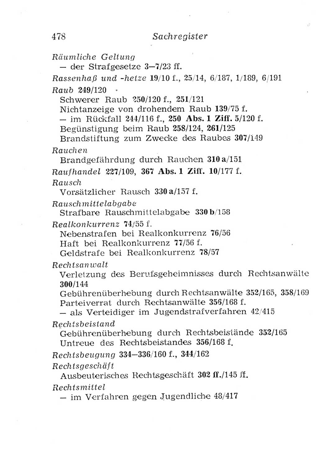 Strafgesetzbuch (StGB) und andere Strafgesetze [Deutsche Demokratische Republik (DDR)] 1957, Seite 478 (StGB Strafges. DDR 1957, S. 478)