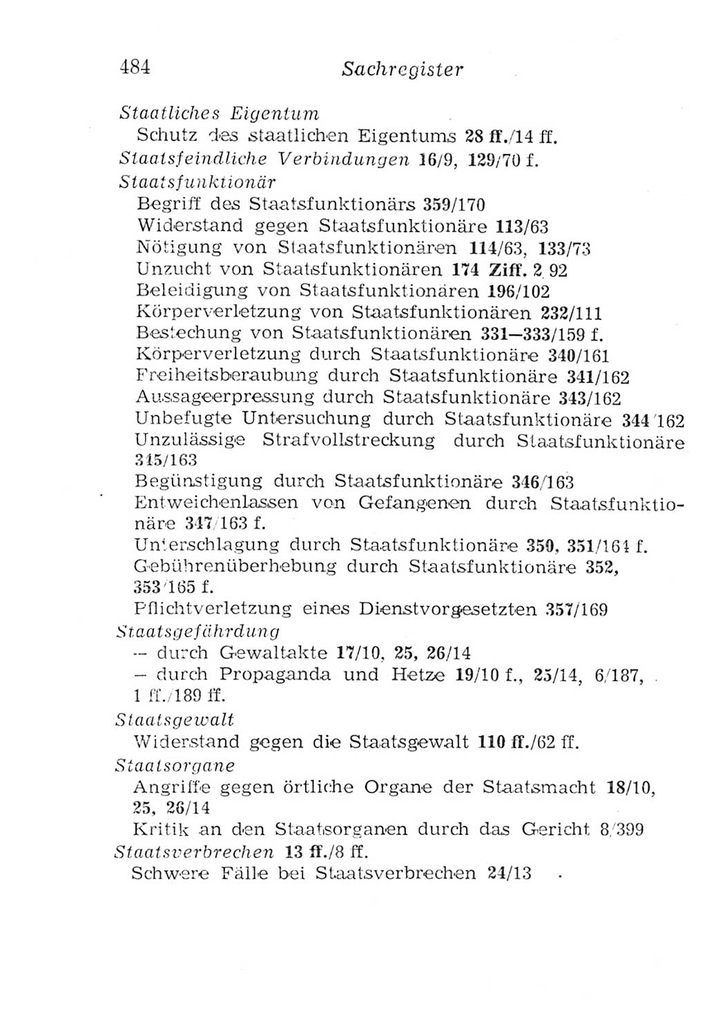 Strafgesetzbuch (StGB) und andere Strafgesetze [Deutsche Demokratische Republik (DDR)] 1957, Seite 484 (StGB Strafges. DDR 1957, S. 484)