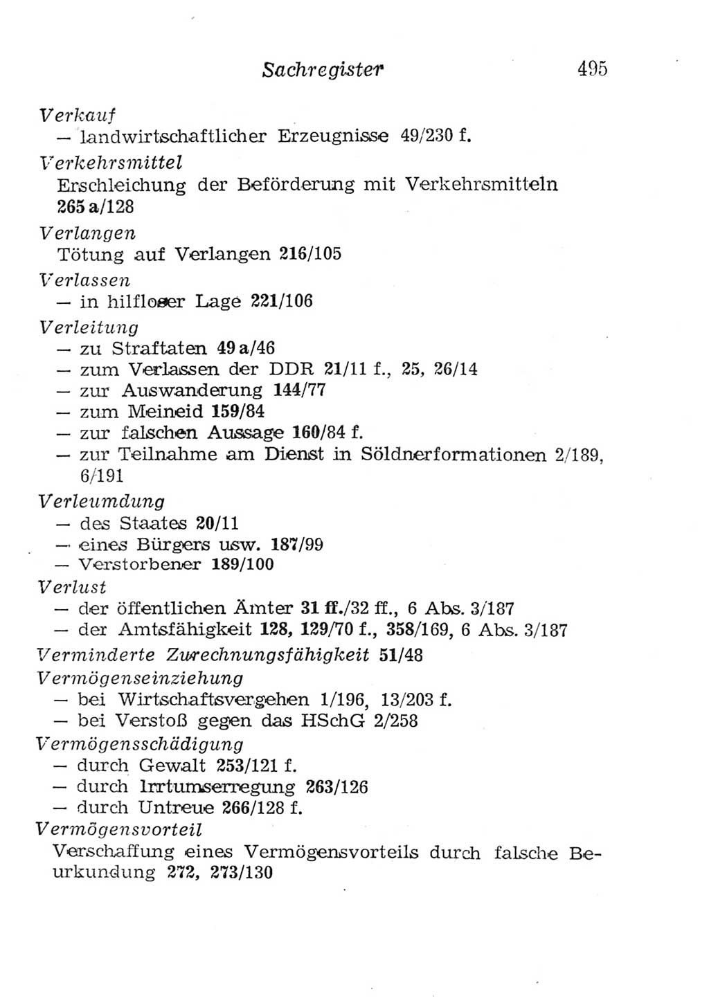 Strafgesetzbuch (StGB) und andere Strafgesetze [Deutsche Demokratische Republik (DDR)] 1957, Seite 495 (StGB Strafges. DDR 1957, S. 495)