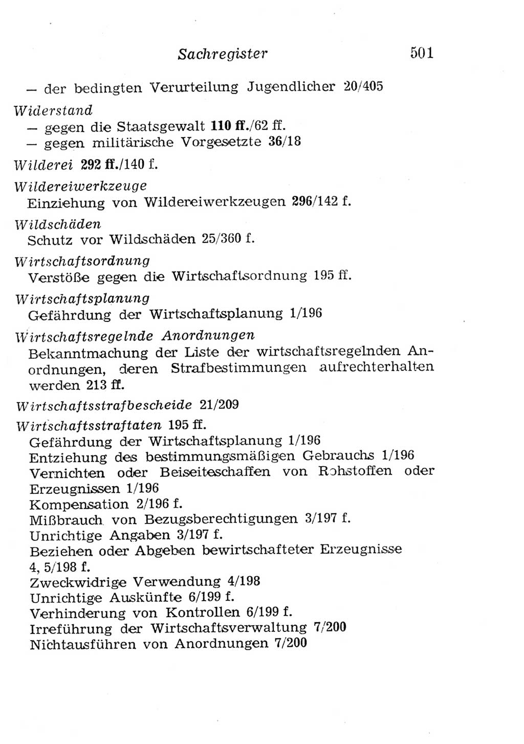 Strafgesetzbuch (StGB) und andere Strafgesetze [Deutsche Demokratische Republik (DDR)] 1957, Seite 501 (StGB Strafges. DDR 1957, S. 501)