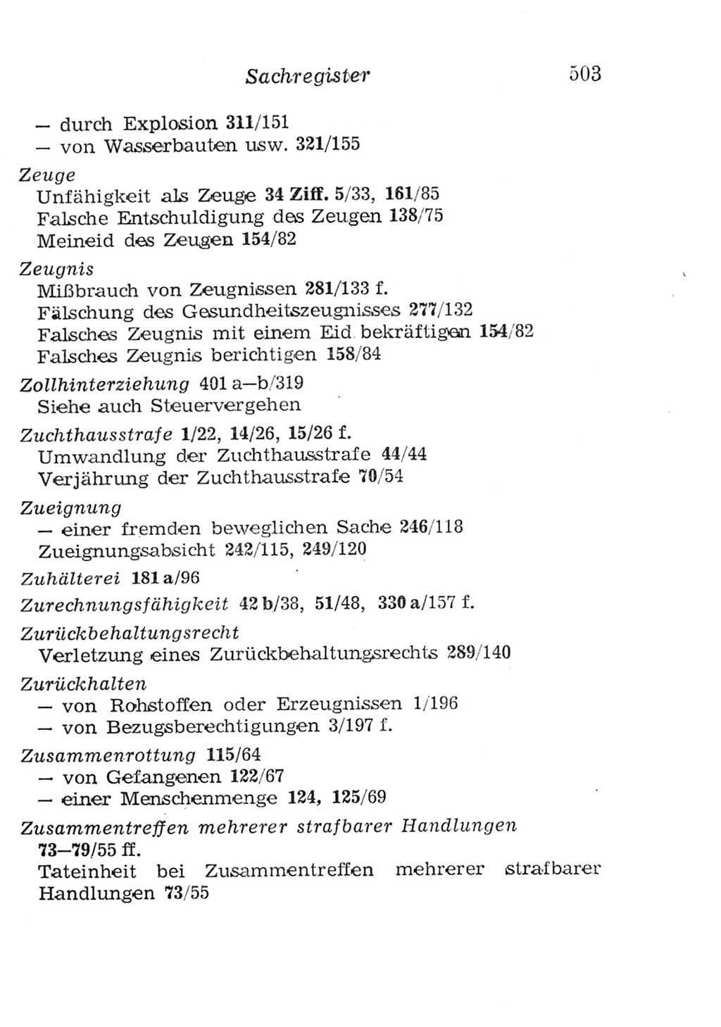 Strafgesetzbuch (StGB) und andere Strafgesetze [Deutsche Demokratische Republik (DDR)] 1957, Seite 503 (StGB Strafges. DDR 1957, S. 503)
