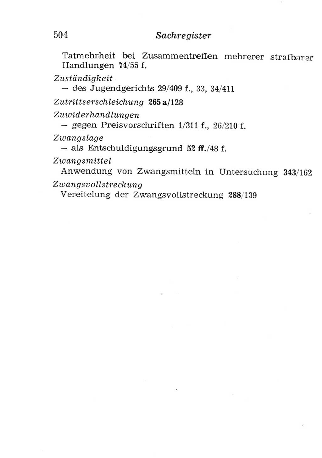 Strafgesetzbuch (StGB) und andere Strafgesetze [Deutsche Demokratische Republik (DDR)] 1957, Seite 504 (StGB Strafges. DDR 1957, S. 504)