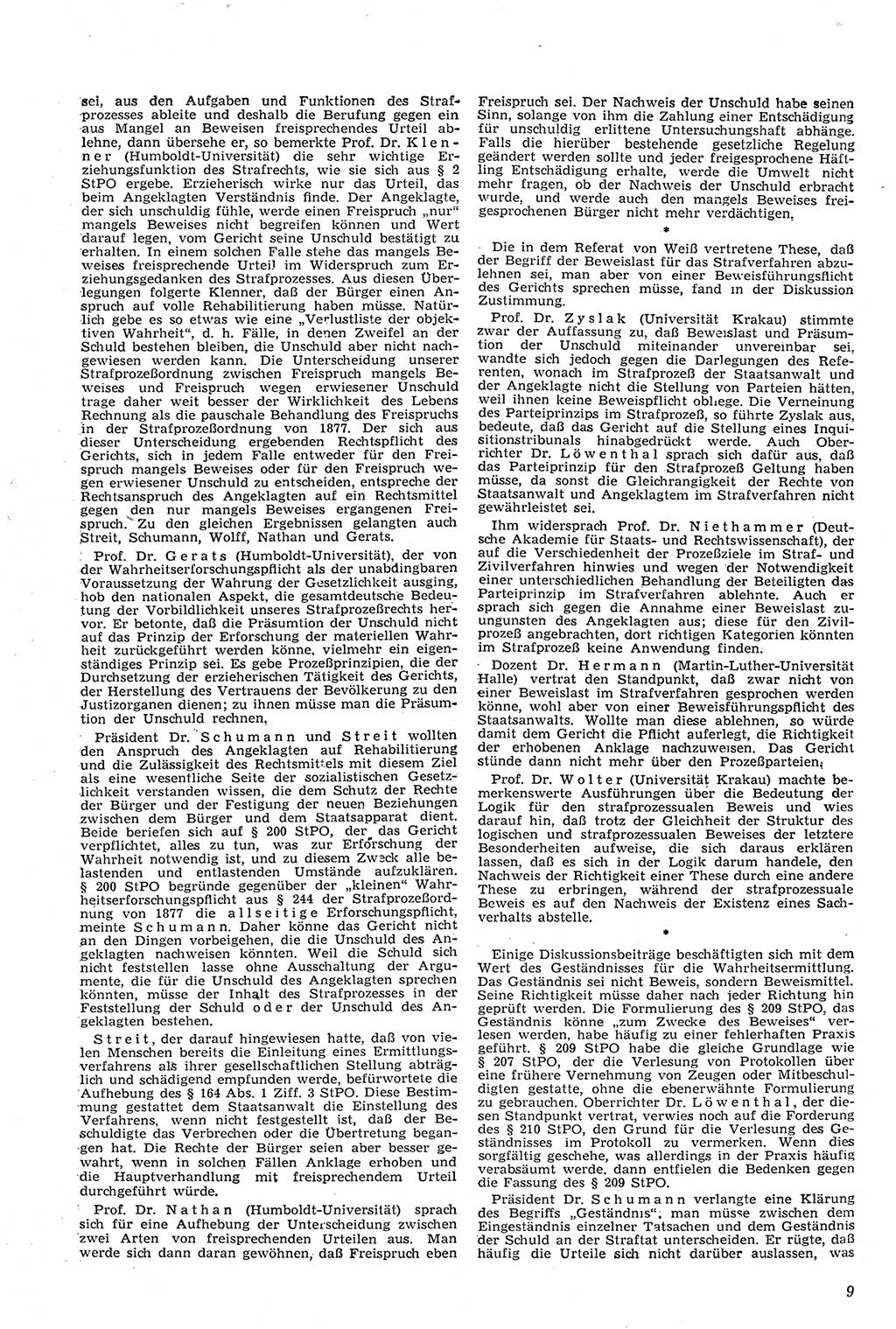 Neue Justiz (NJ), Zeitschrift für Recht und Rechtswissenschaft [Deutsche Demokratische Republik (DDR)], 11. Jahrgang 1957, Seite 9 (NJ DDR 1957, S. 9)