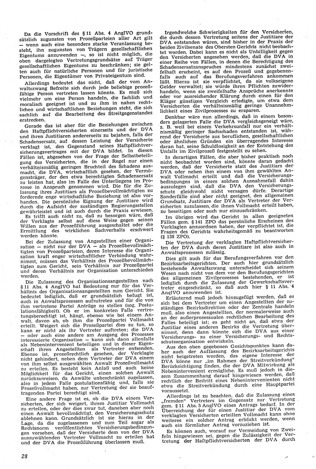 Neue Justiz (NJ), Zeitschrift für Recht und Rechtswissenschaft [Deutsche Demokratische Republik (DDR)], 11. Jahrgang 1957, Seite 28 (NJ DDR 1957, S. 28)