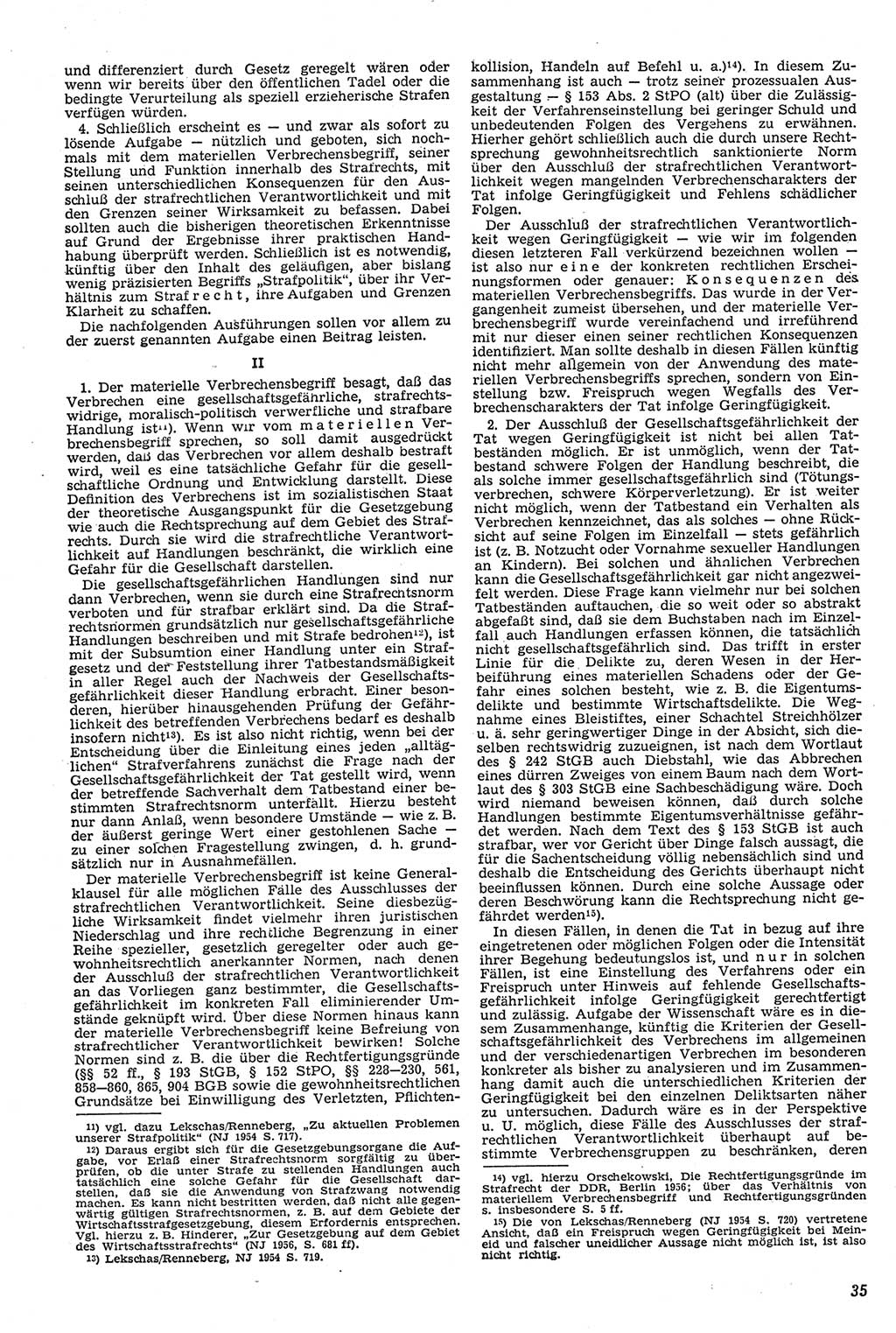 Neue Justiz (NJ), Zeitschrift für Recht und Rechtswissenschaft [Deutsche Demokratische Republik (DDR)], 11. Jahrgang 1957, Seite 35 (NJ DDR 1957, S. 35)